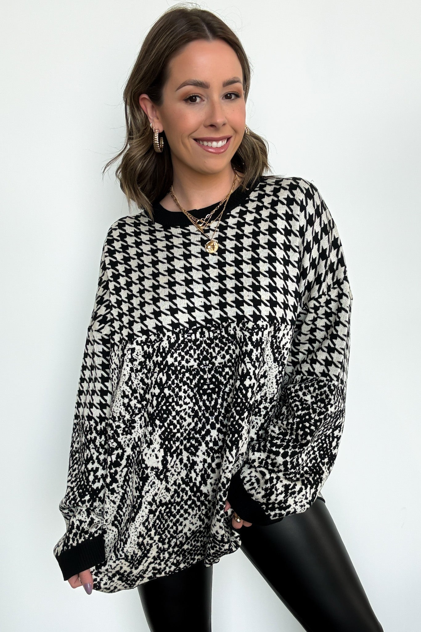 Iconic Ways Contrast Knit Pattern Sweater - FINAL SALE - Madison and Mallory