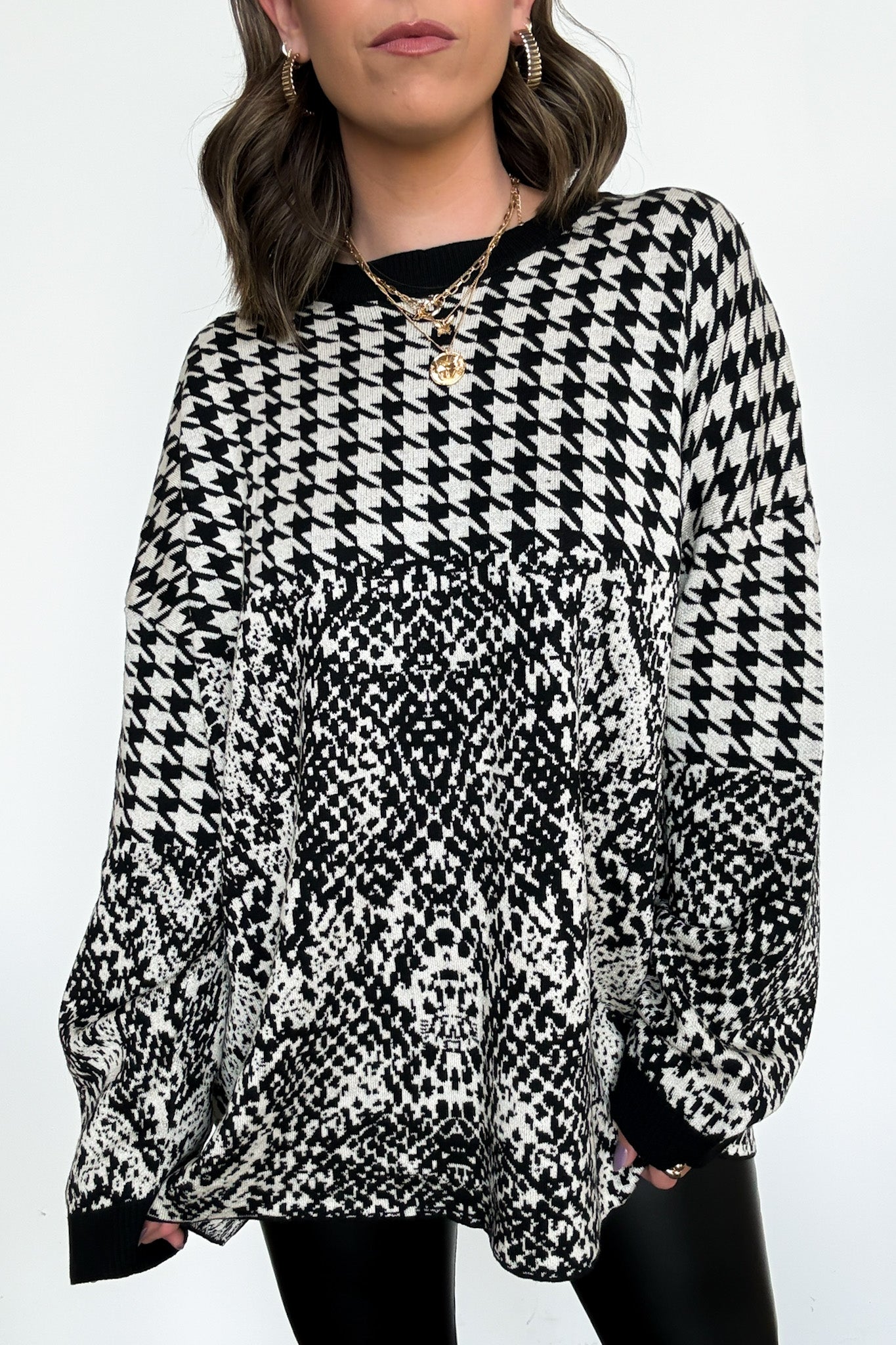 Iconic Ways Contrast Knit Pattern Sweater - FINAL SALE - Madison and Mallory