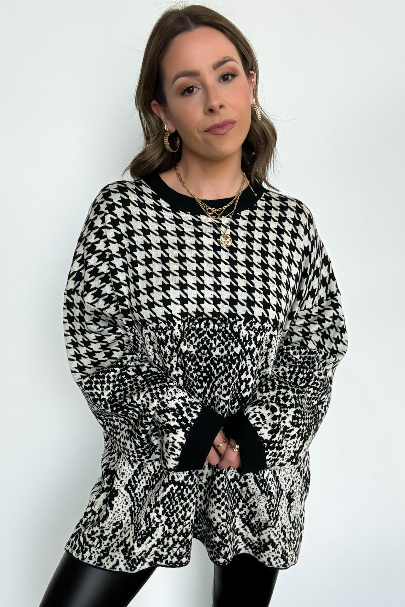 Iconic Ways Contrast Knit Pattern Sweater - FINAL SALE - Madison and Mallory