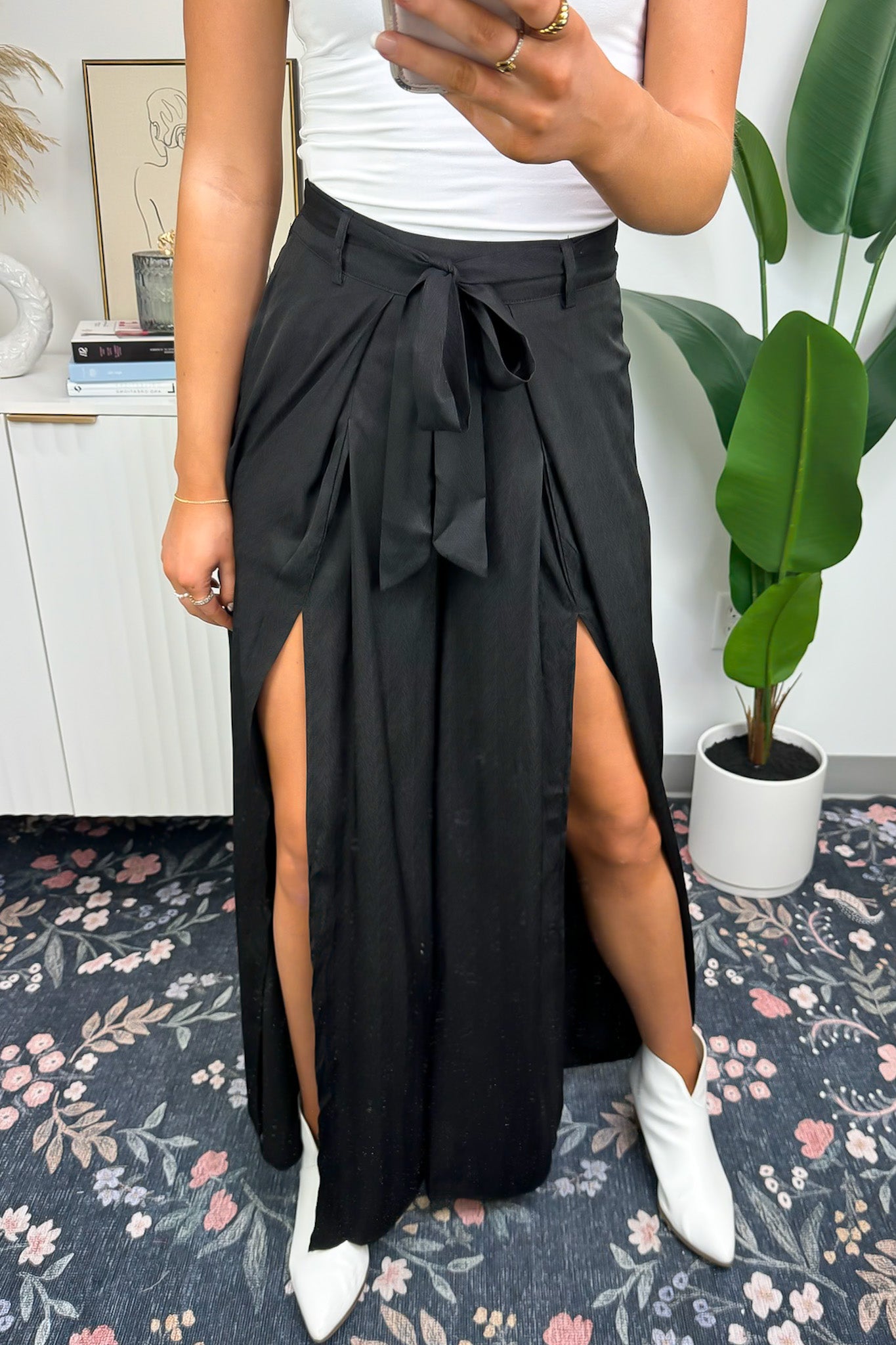 Impressive Perfection Front Slit Flowy Pants - FINAL SALE - Madison and Mallory