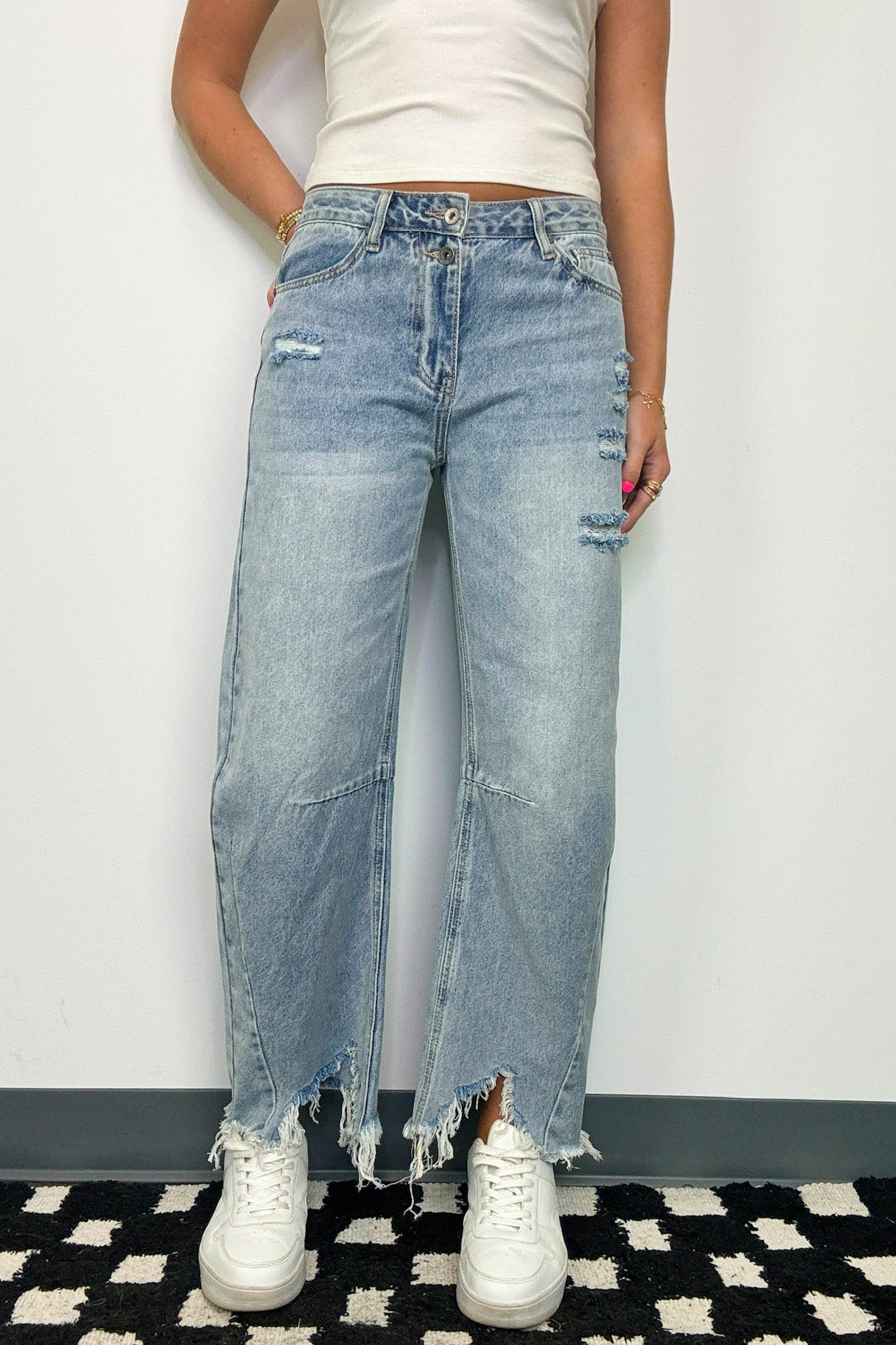 Isabele High Rise Slouchy Barrel Jeans - FINL SALE - Madison and Mallory