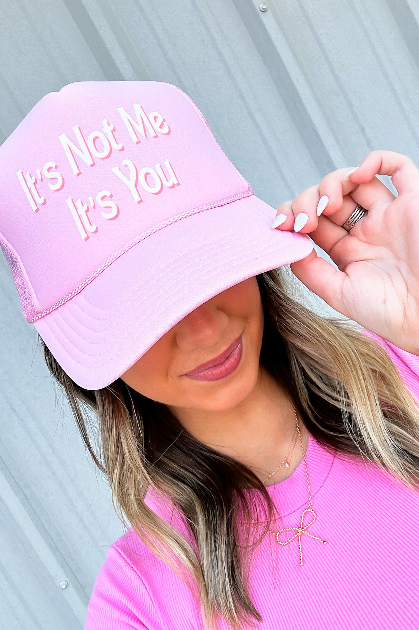 Pink It's Not Me it's You Graphic Trucker Hat - FINAL SALE - Madison and Mallory