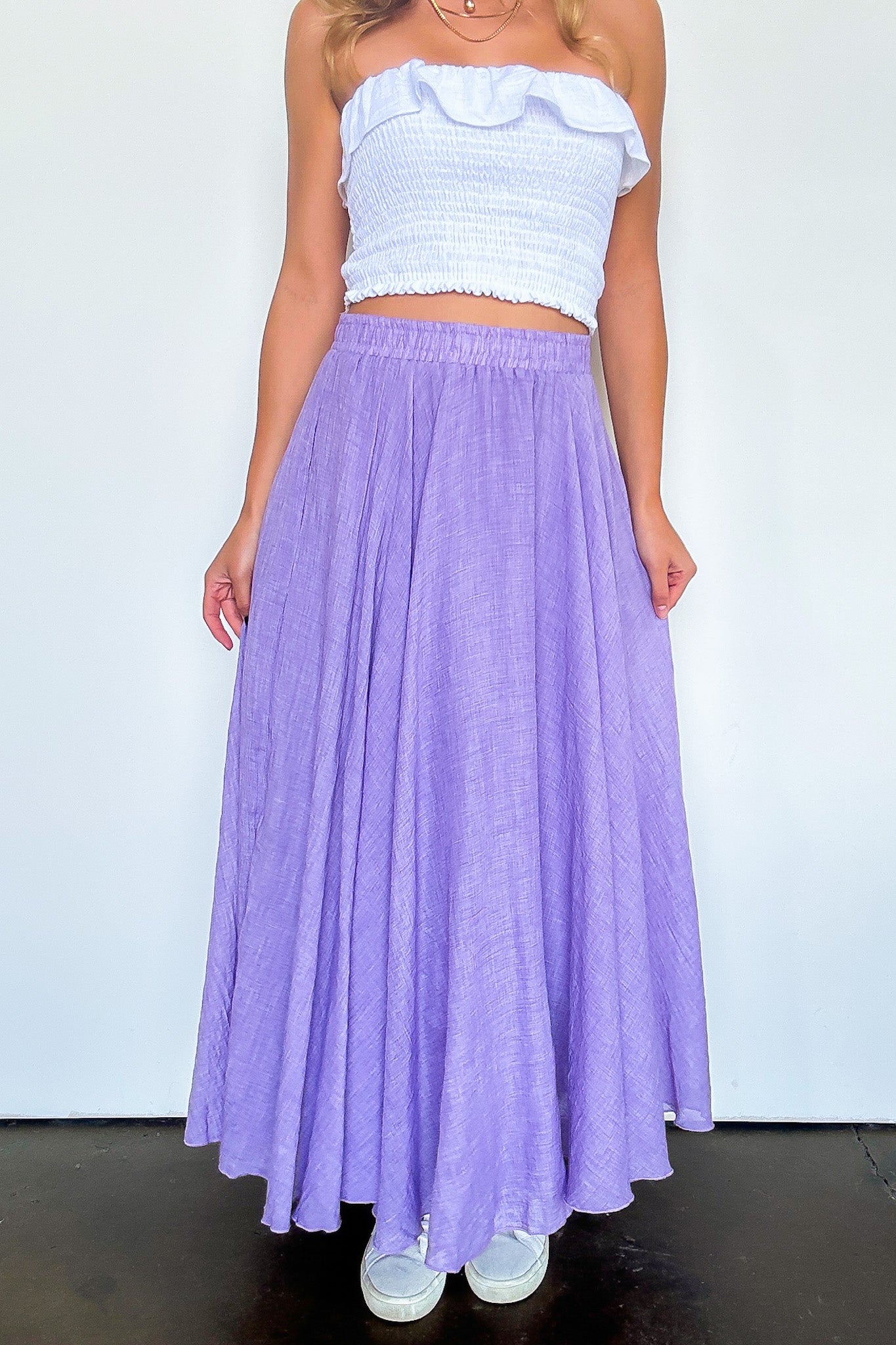 Julianna High Waist Woven Maxi Skirt - FINAL SALE - Madison and Mallory