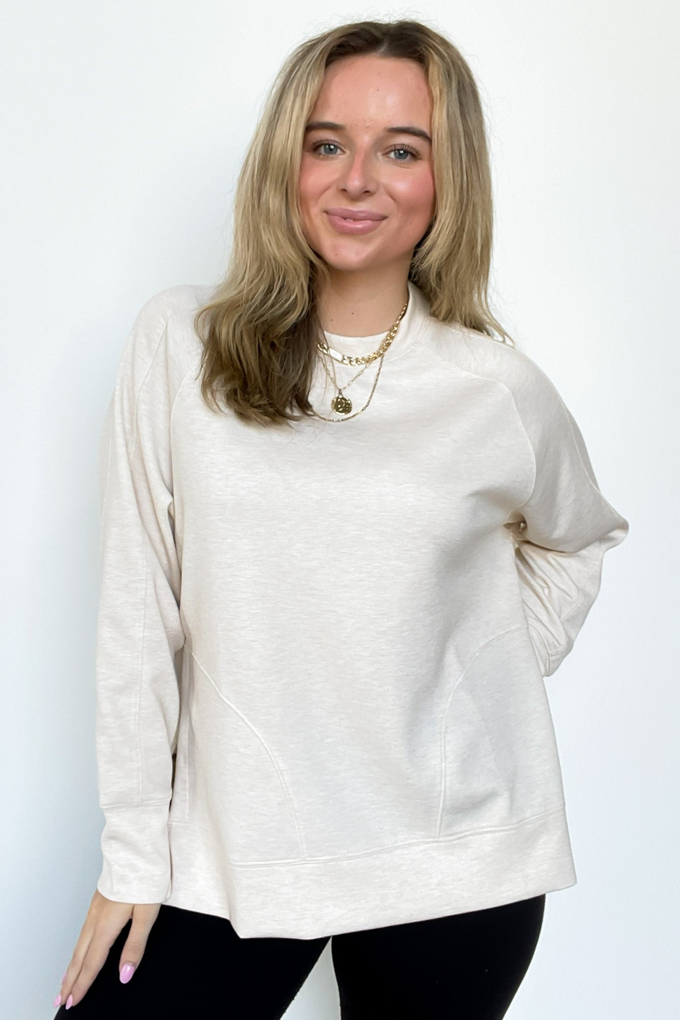 Julien Scuba Knit Side Slit Pullover - Madison and Mallory