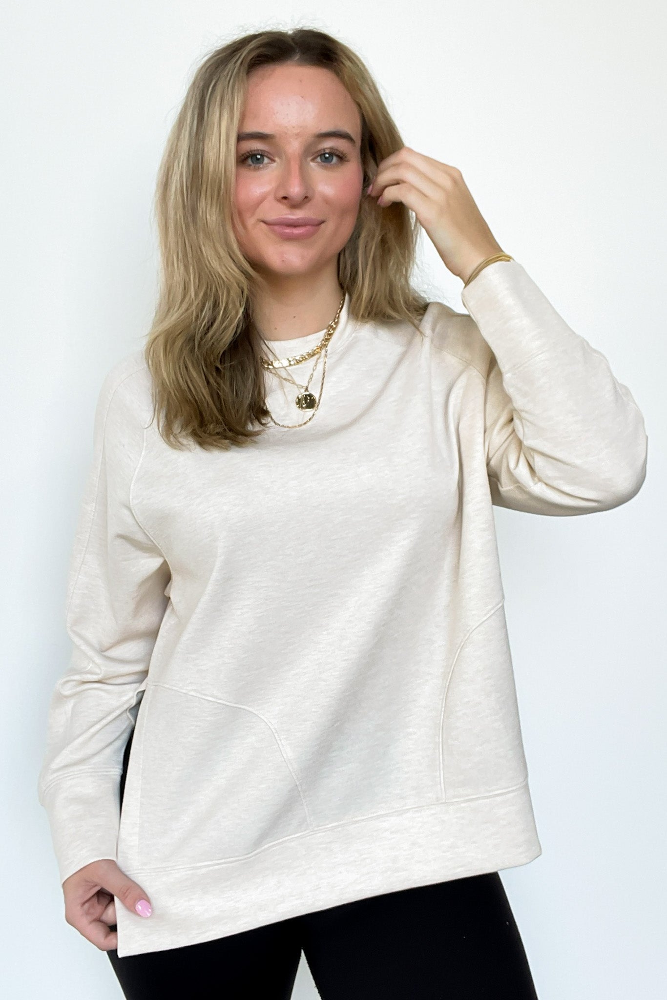 Julien Scuba Knit Side Slit Pullover - Madison and Mallory