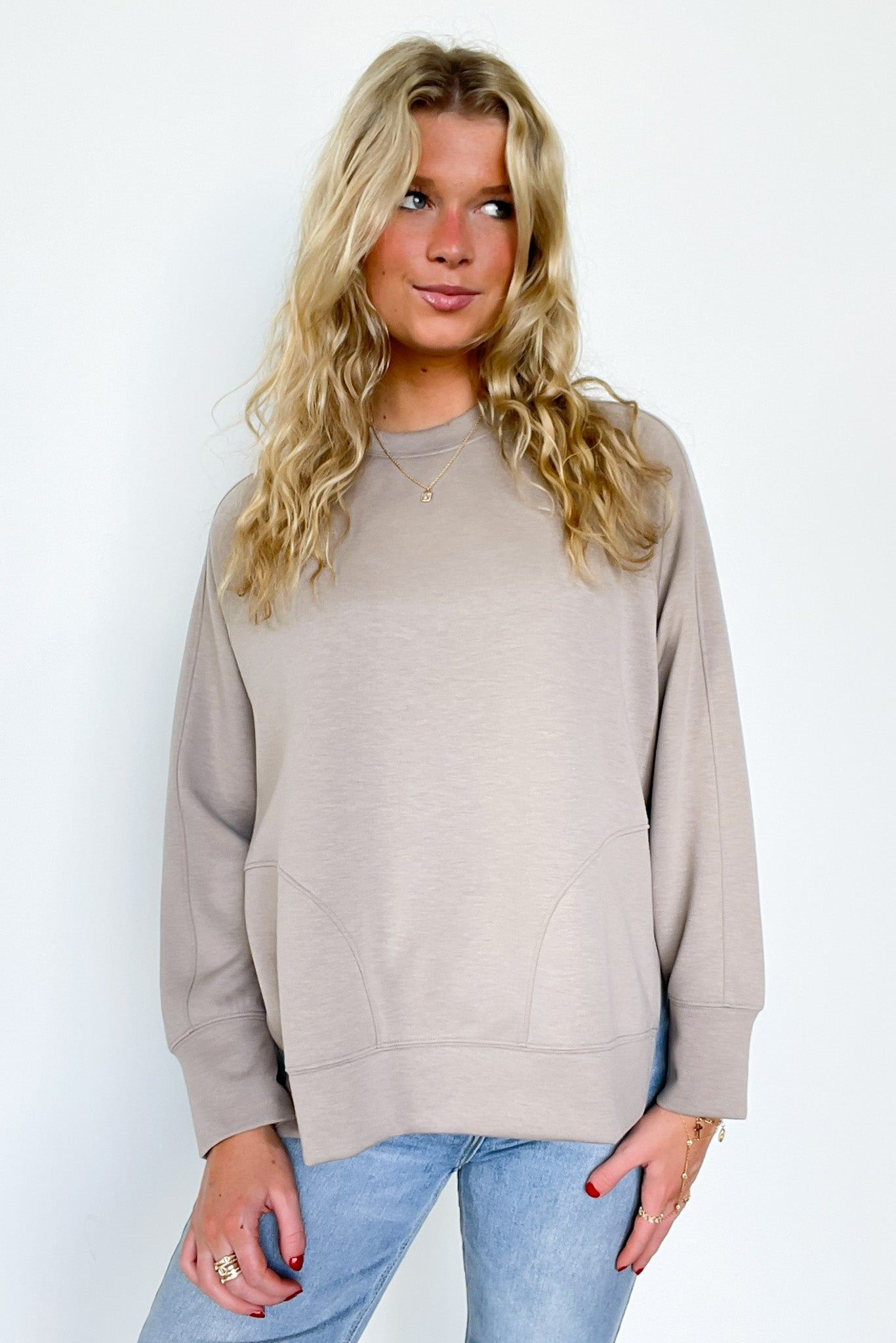 Julien Scuba Knit Side Slit Pullover - Madison and Mallory