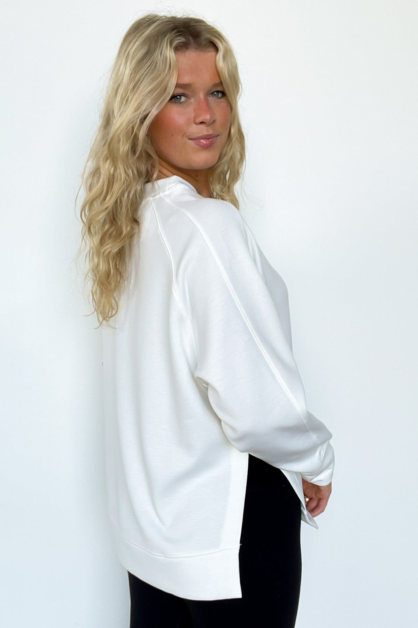 Julien Scuba Knit Side Slit Pullover - Madison and Mallory