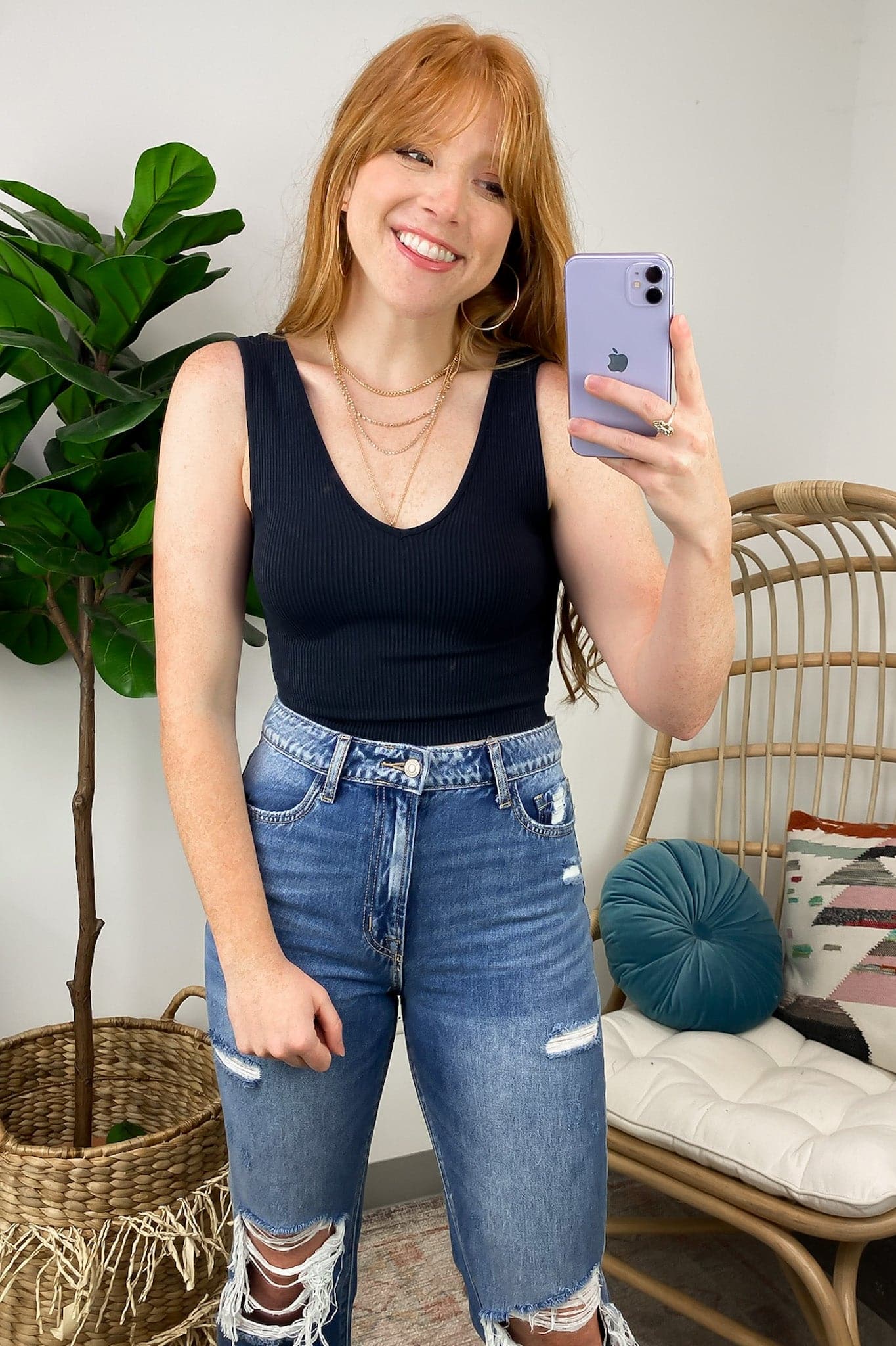Black / SM Just that Easy Ribbed Reversible Brami Top - FINAL SALE - Madison and Mallory