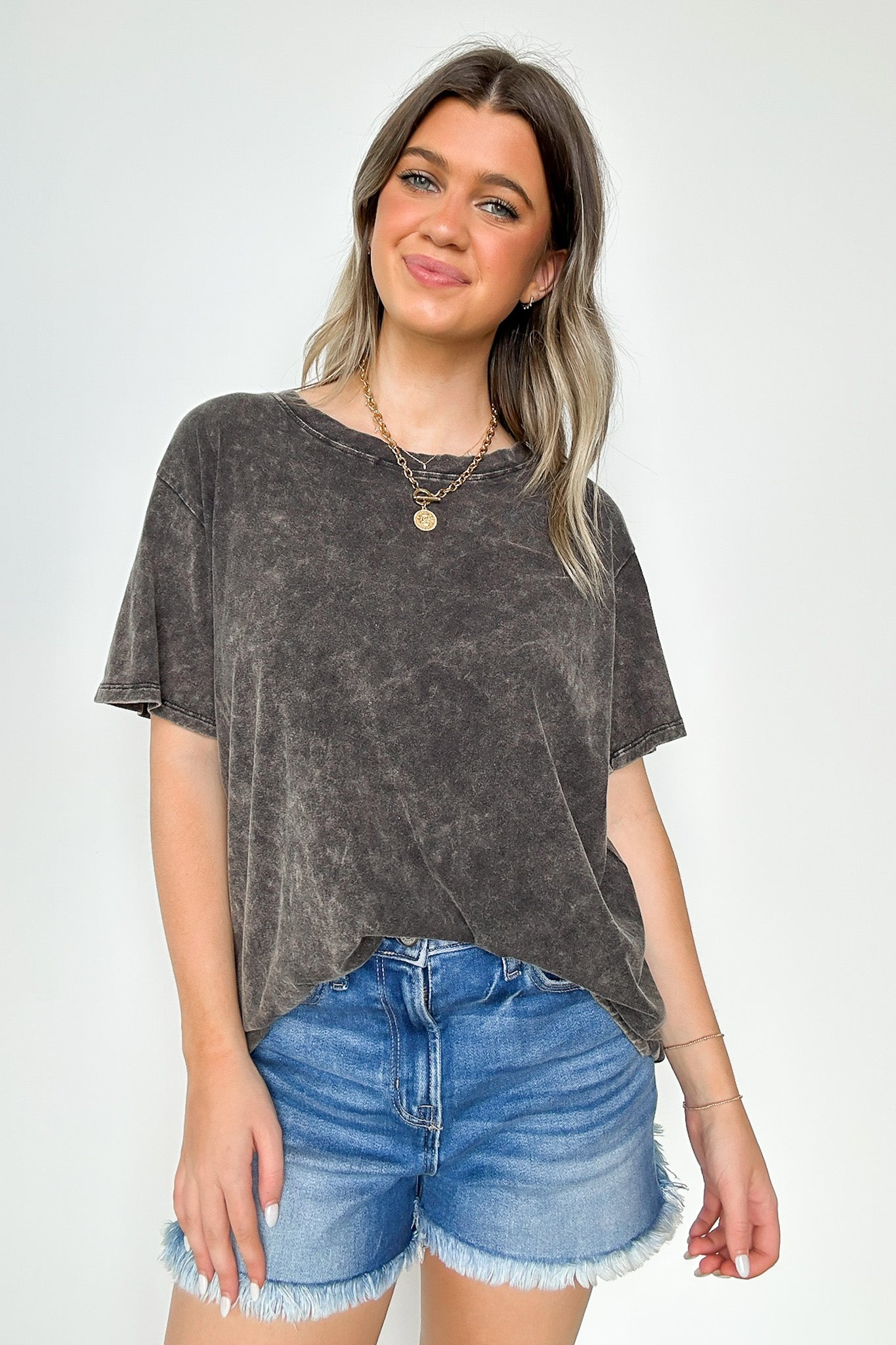  Kaline Mineral Washed Short Sleeve Top - BACK IN STOCK - Madison and Mallory