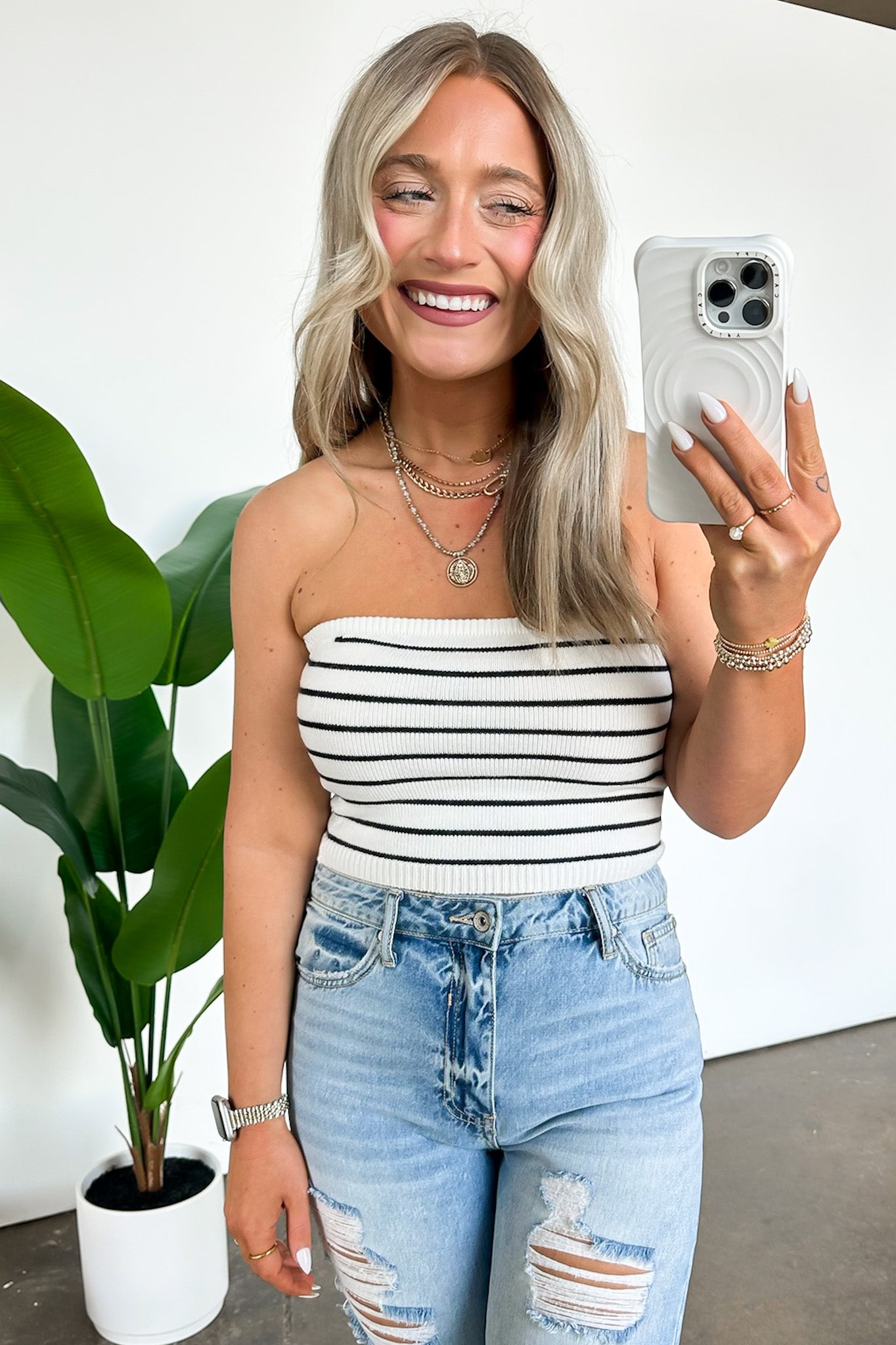 Kameron Striped Knit Tube Top - FINAL SALE - Madison and Mallory