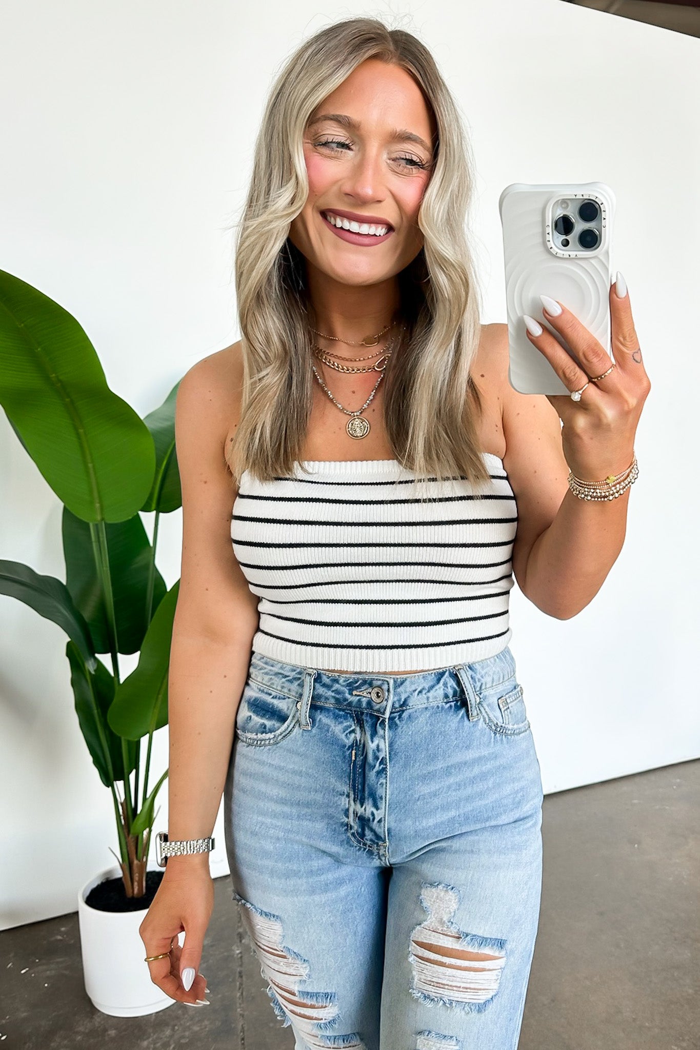 Kameron Striped Knit Tube Top - FINAL SALE - Madison and Mallory