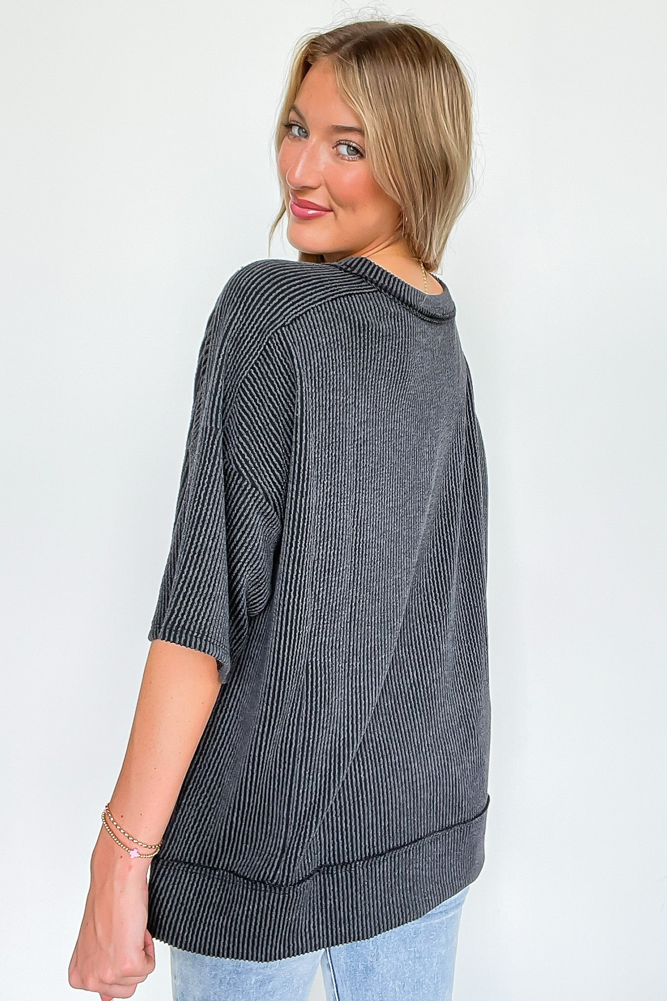 Karmyn Rib Knit Relaxed Fit Top - FINAL SALE - Madison and Mallory