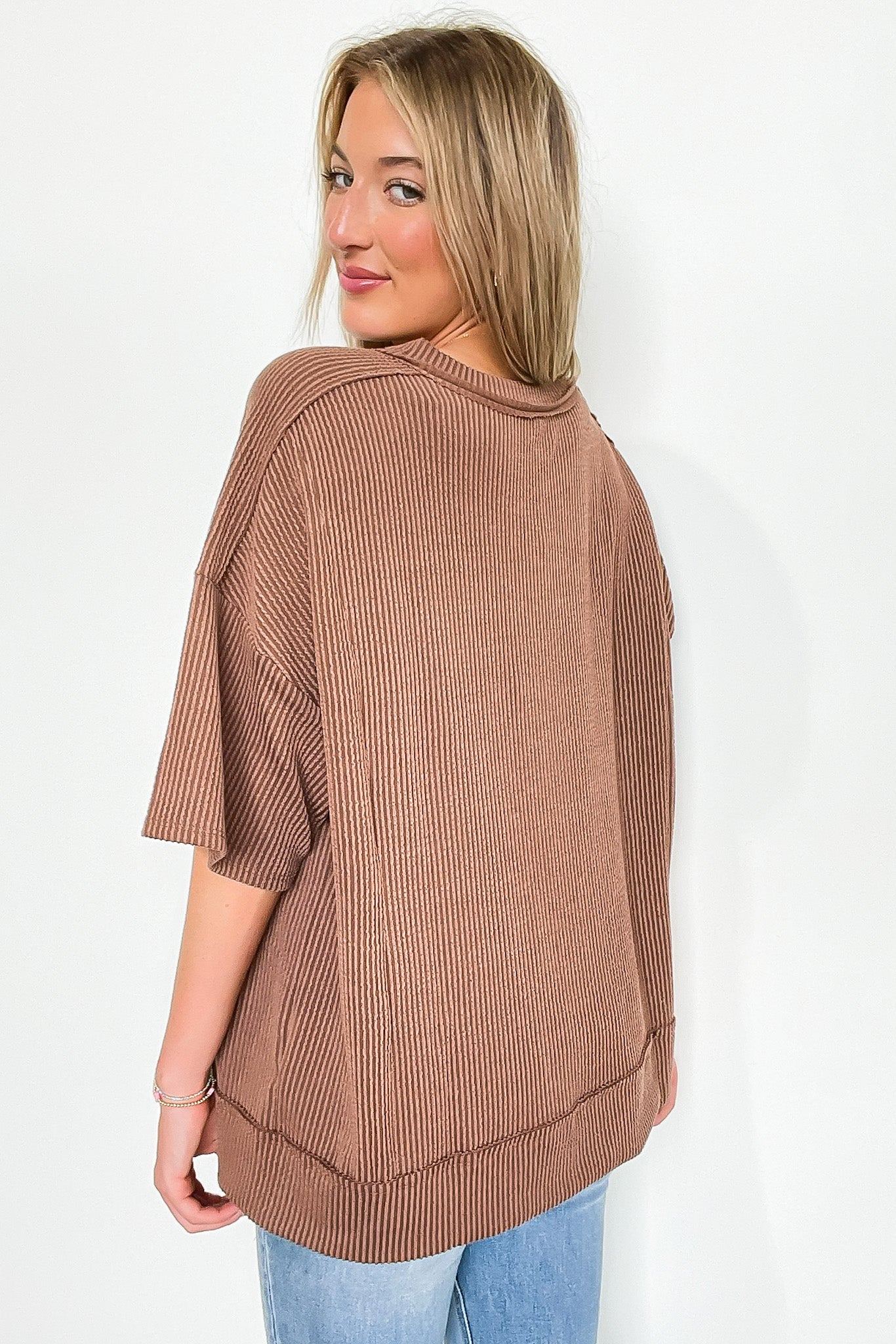 Karmyn Rib Knit Relaxed Fit Top - FINAL SALE - Madison and Mallory
