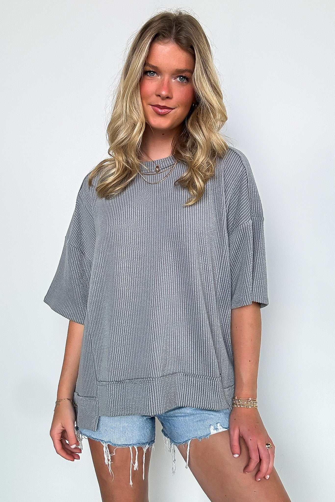 Karmyn Rib Knit Relaxed Fit Top - FINAL SALE - Madison and Mallory