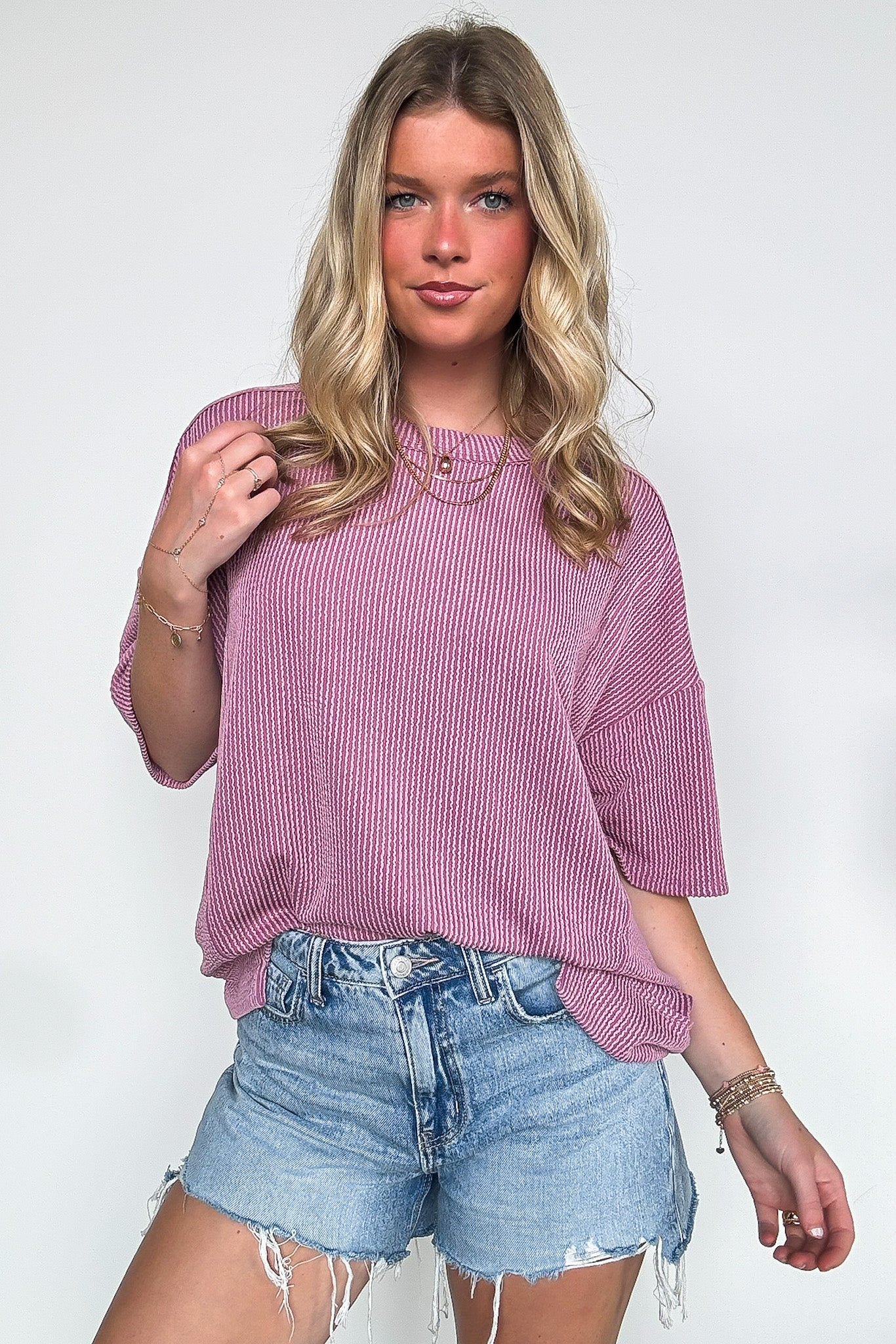 Karmyn Rib Knit Relaxed Fit Top - FINAL SALE - Madison and Mallory