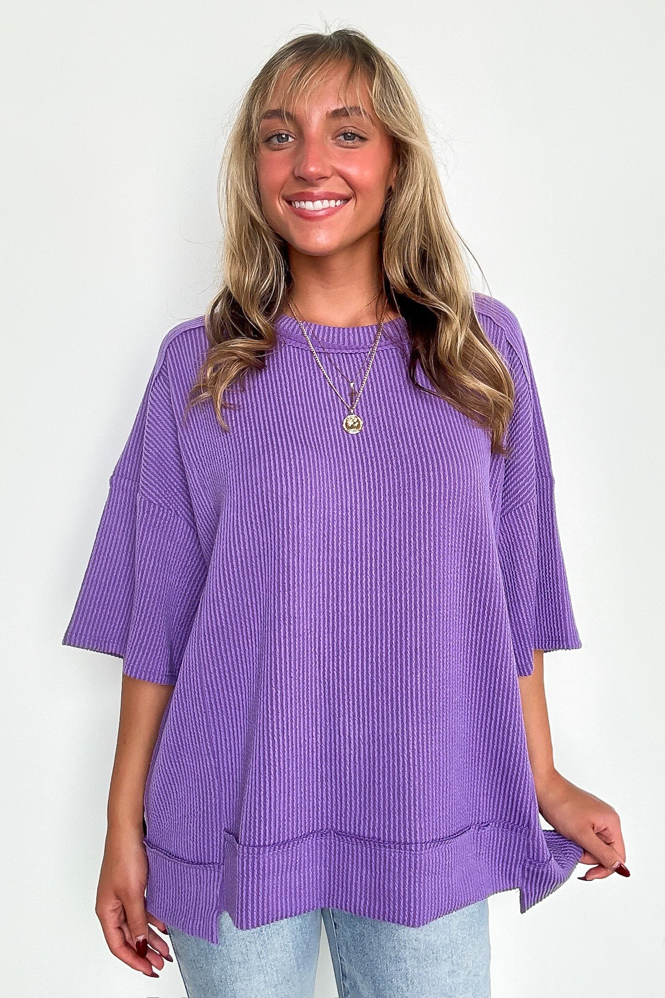 Karmyn Rib Knit Relaxed Fit Top - FINAL SALE - Madison and Mallory