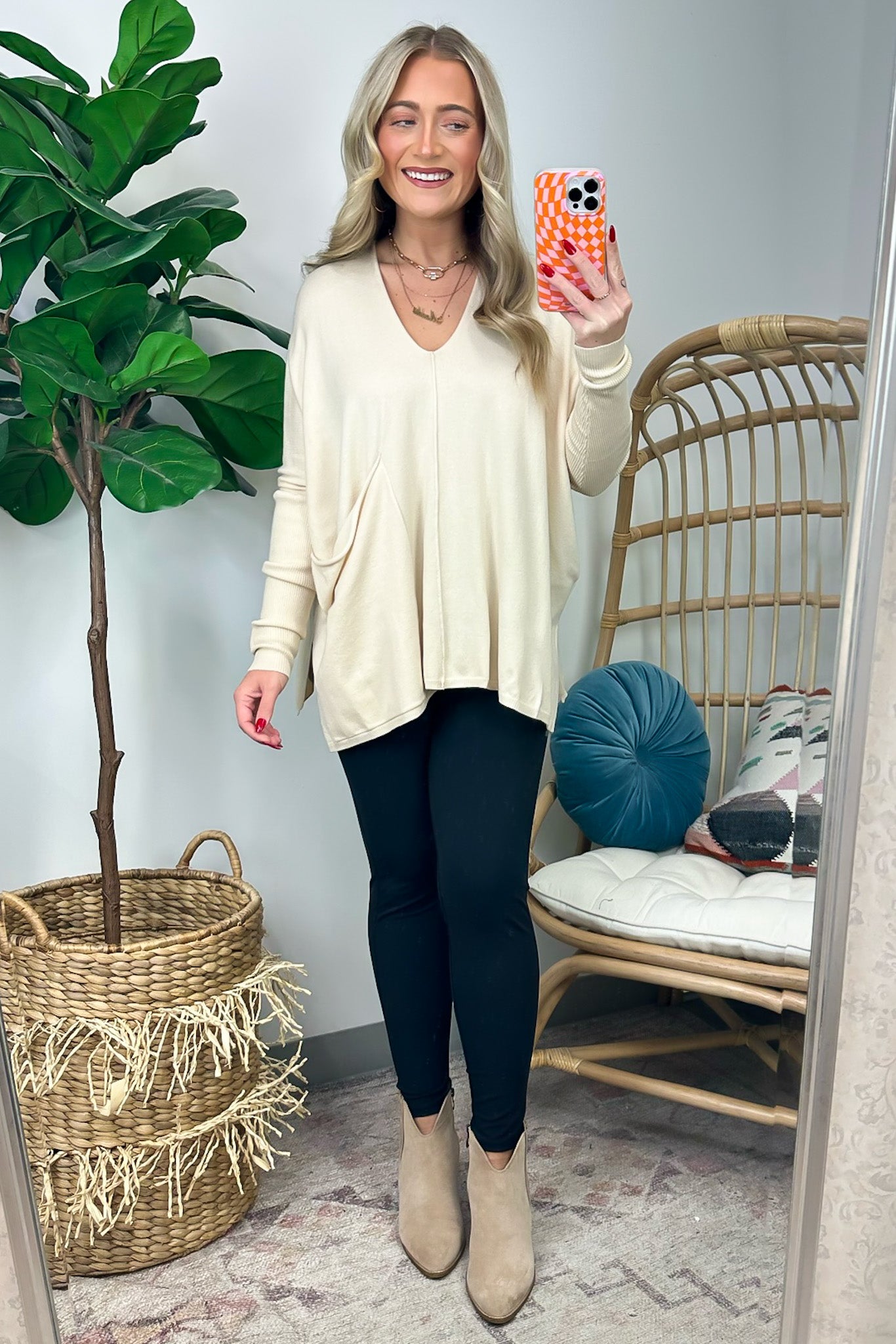Karri Oversized V-Neck Sweater - FINAL SALE - Madison and Mallory