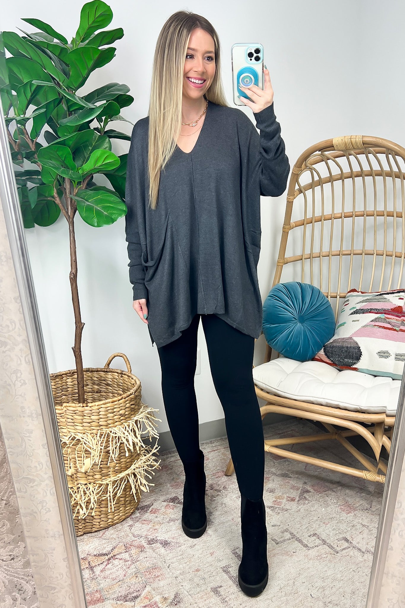 Karri Oversized V-Neck Sweater - FINAL SALE - Madison and Mallory