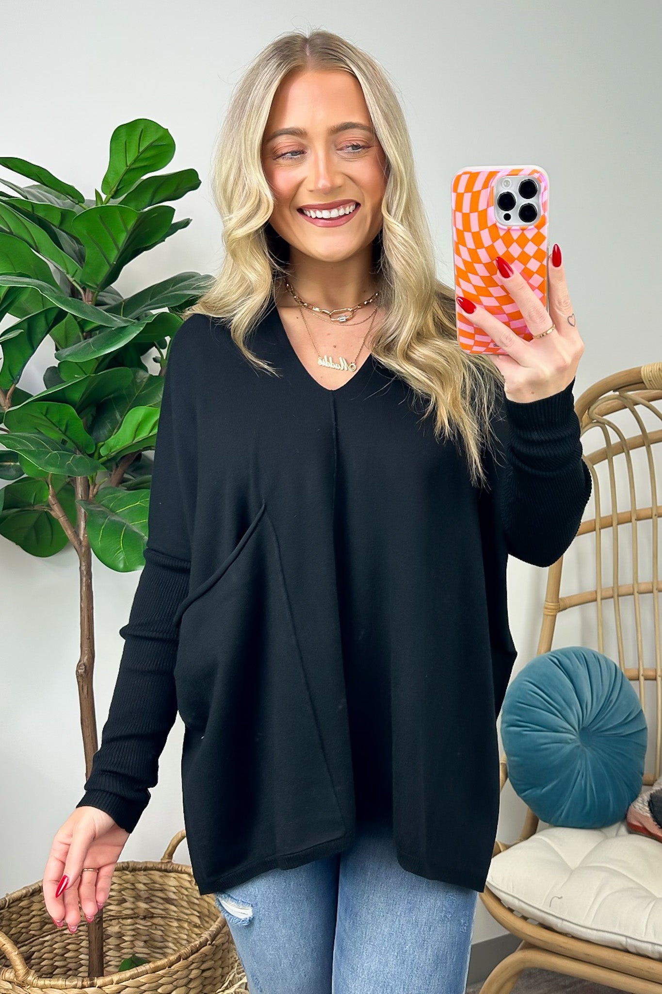 Karri Oversized V-Neck Sweater - FINAL SALE - Madison and Mallory