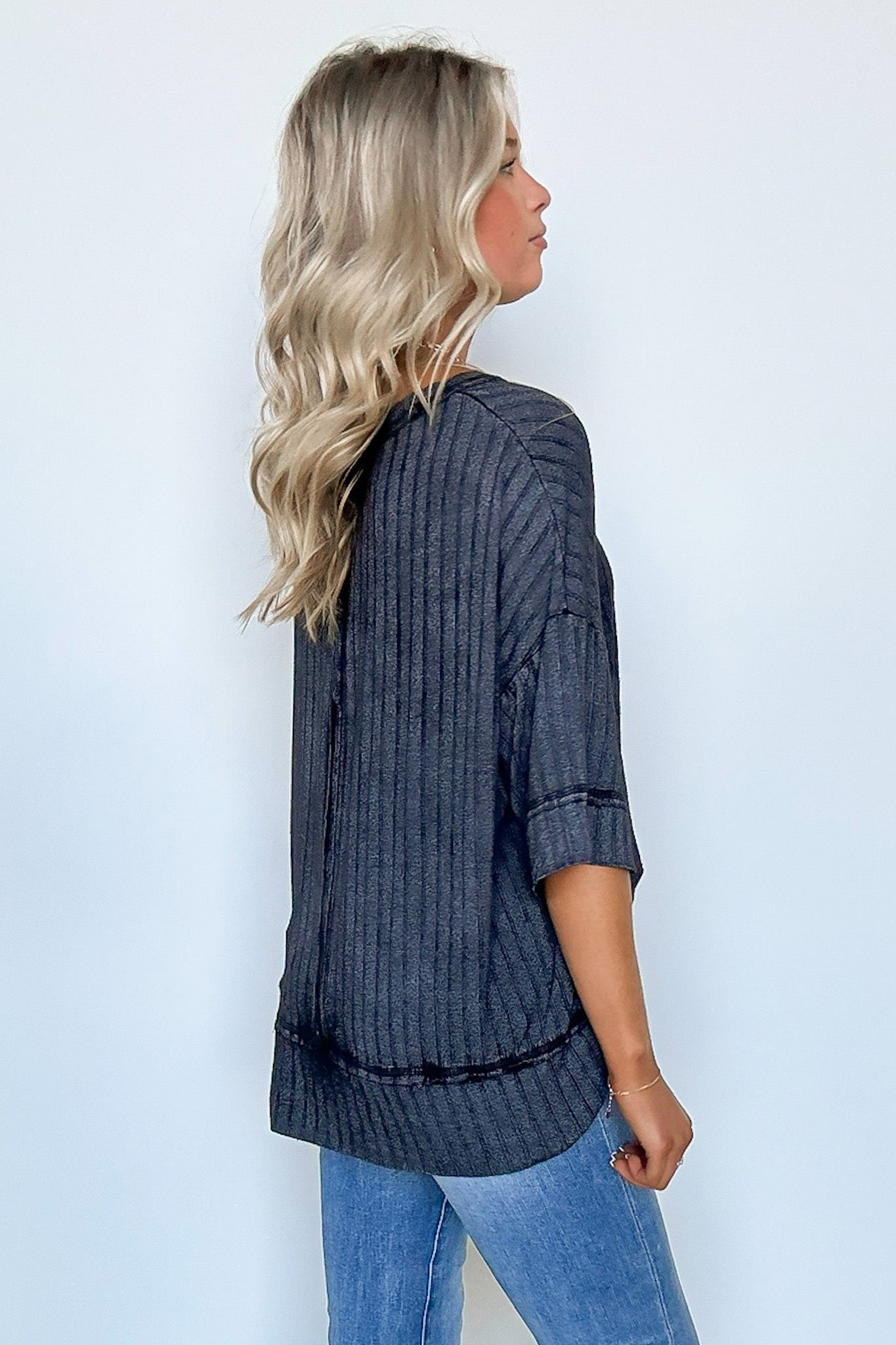  Katerinah Ribbed Drop Shoulder Top - BACK IN STOCK - Madison and Mallory