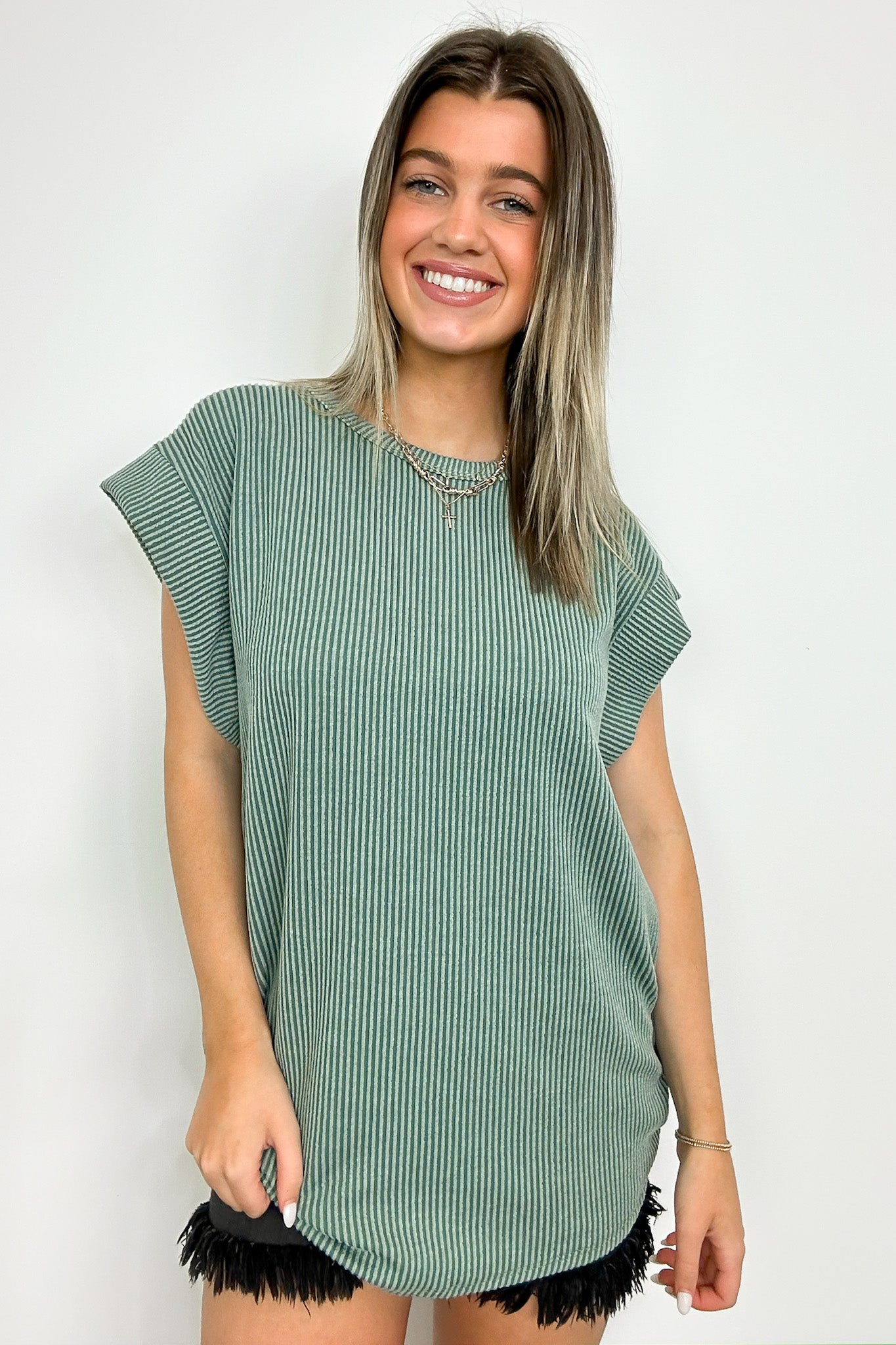 Vintage Olive / S Kimmia Ribbed Knit Dolman Top - Madison and Mallory