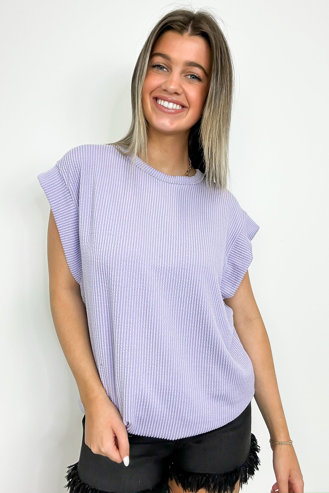 Lavender / S Kimmia Ribbed Knit Dolman Top - Madison and Mallory