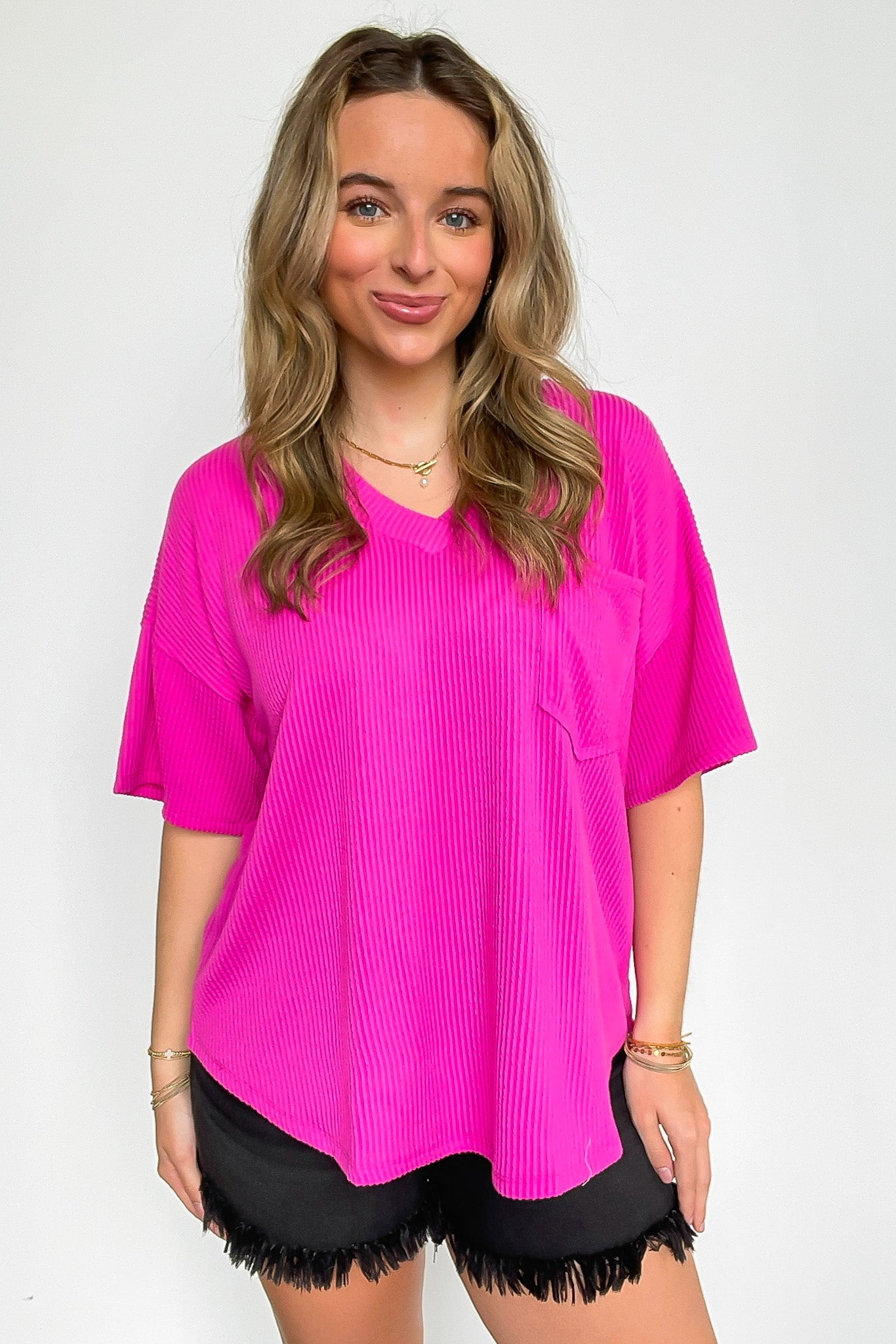 Kirbie V-Neck Pocket Top - FINAL SALE - Madison and Mallory