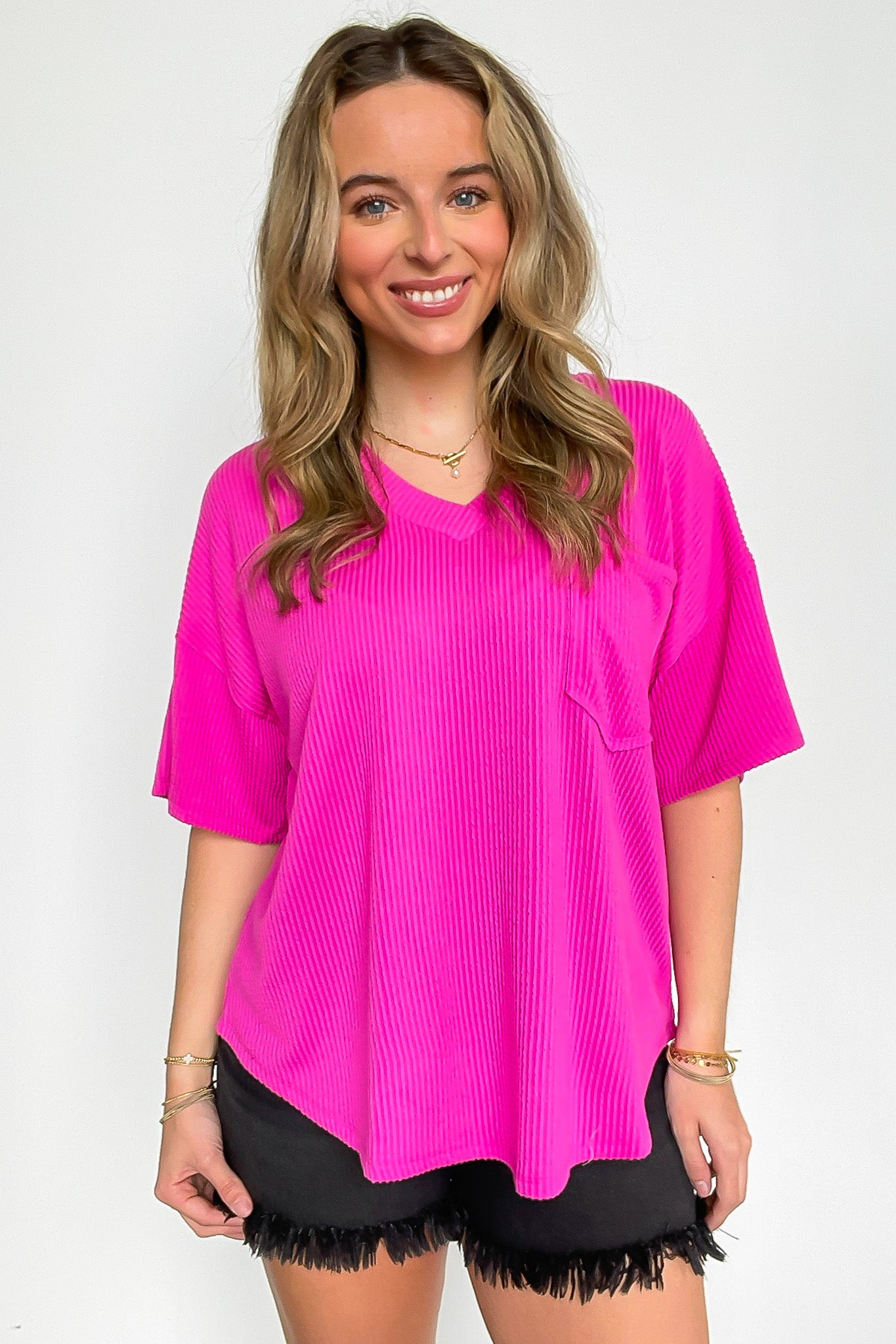 Kirbie V-Neck Pocket Top - FINAL SALE - Madison and Mallory