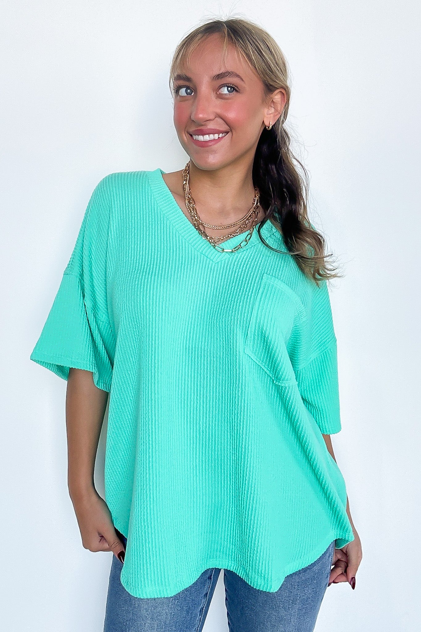 Kirbie V-Neck Pocket Top - FINAL SALE - Madison and Mallory