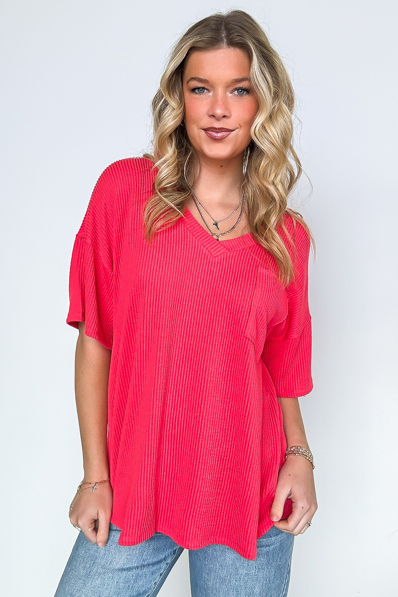 Kirbie V-Neck Pocket Top - FINAL SALE - Madison and Mallory