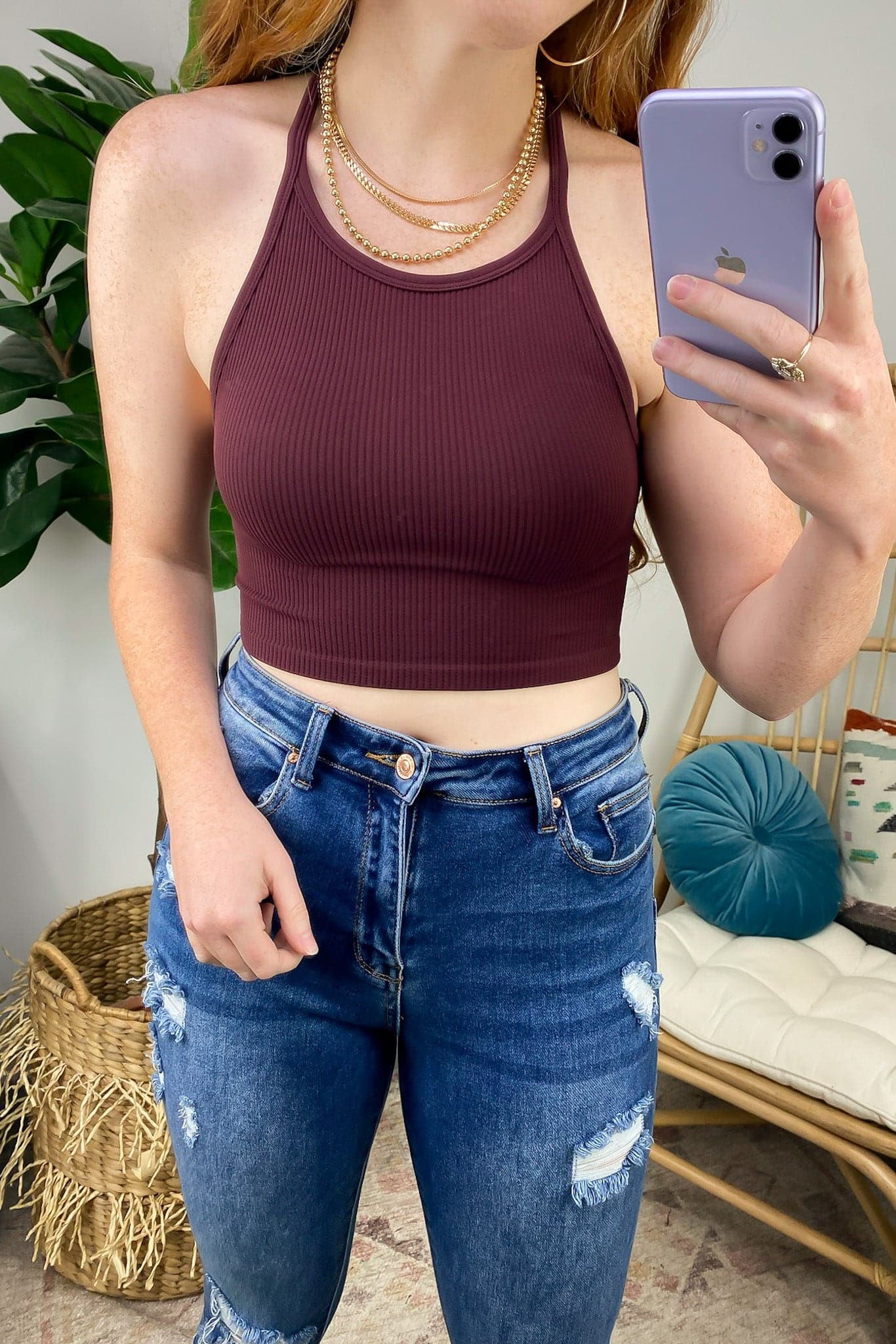  Knock Out Ribbed Halter Top - Madison and Mallory