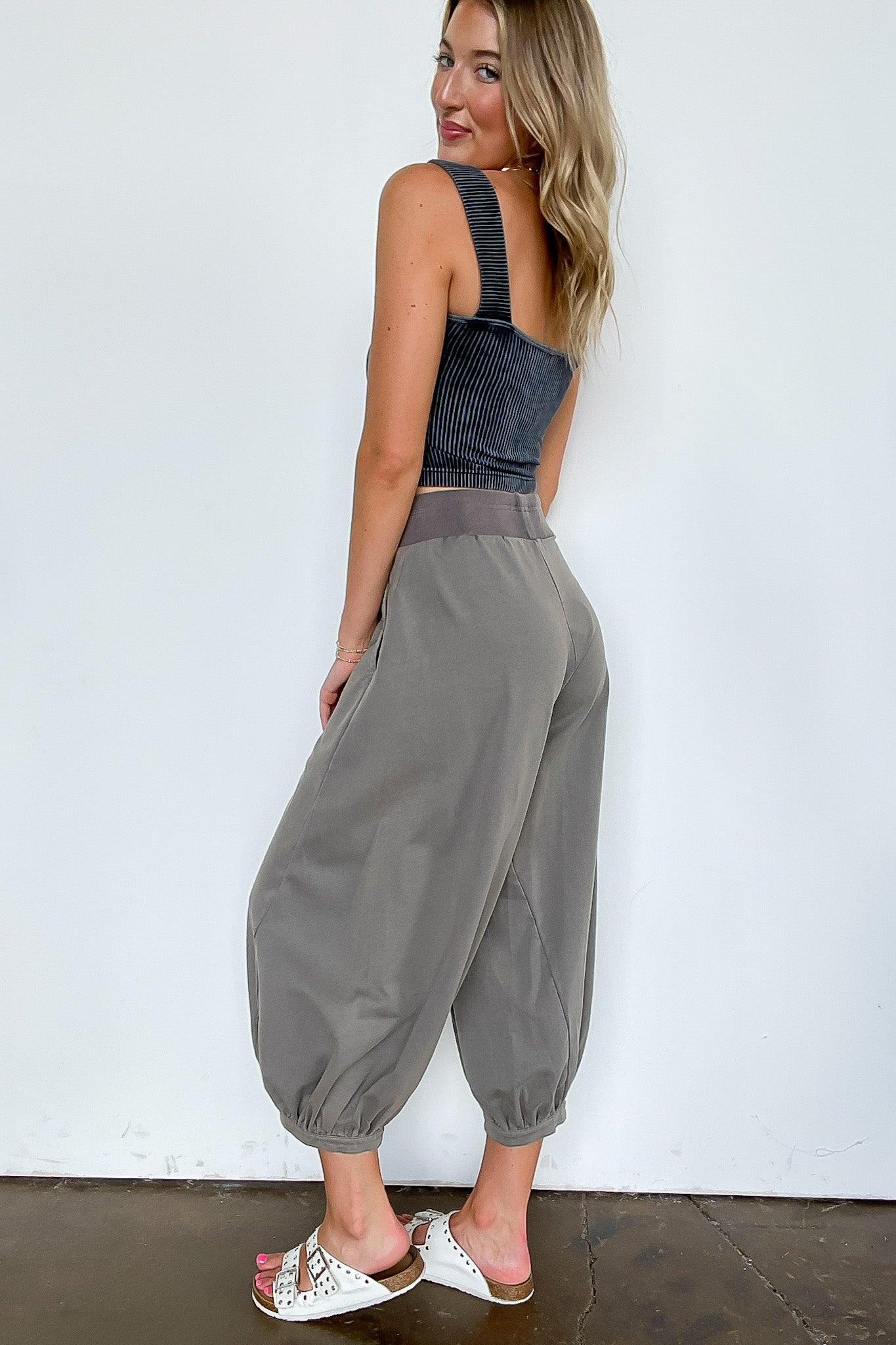 Laylie Acid Wash Bubble Pants - Madison and Mallory