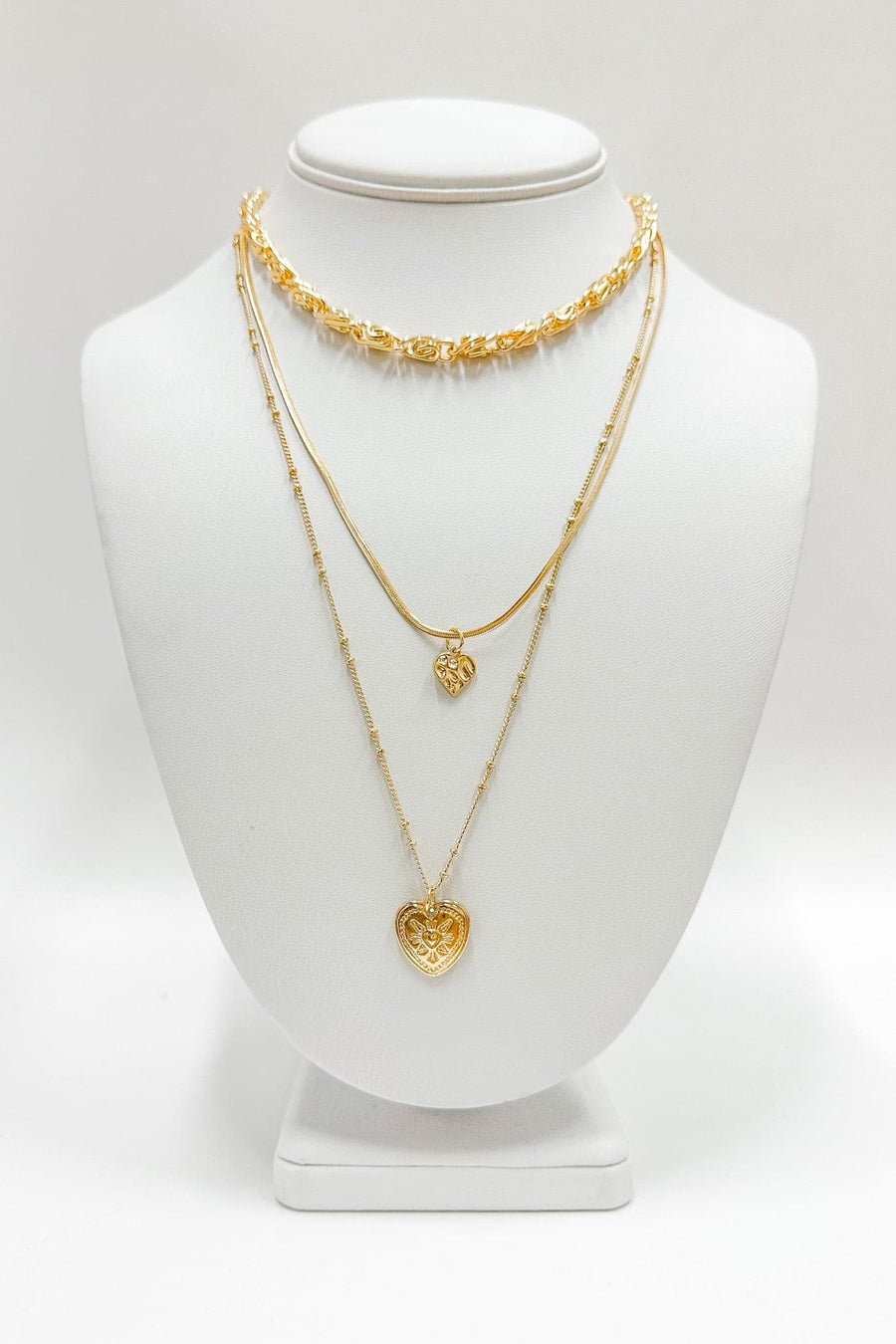 Gold Love Layers Chain Layered Necklace - Madison and Mallory