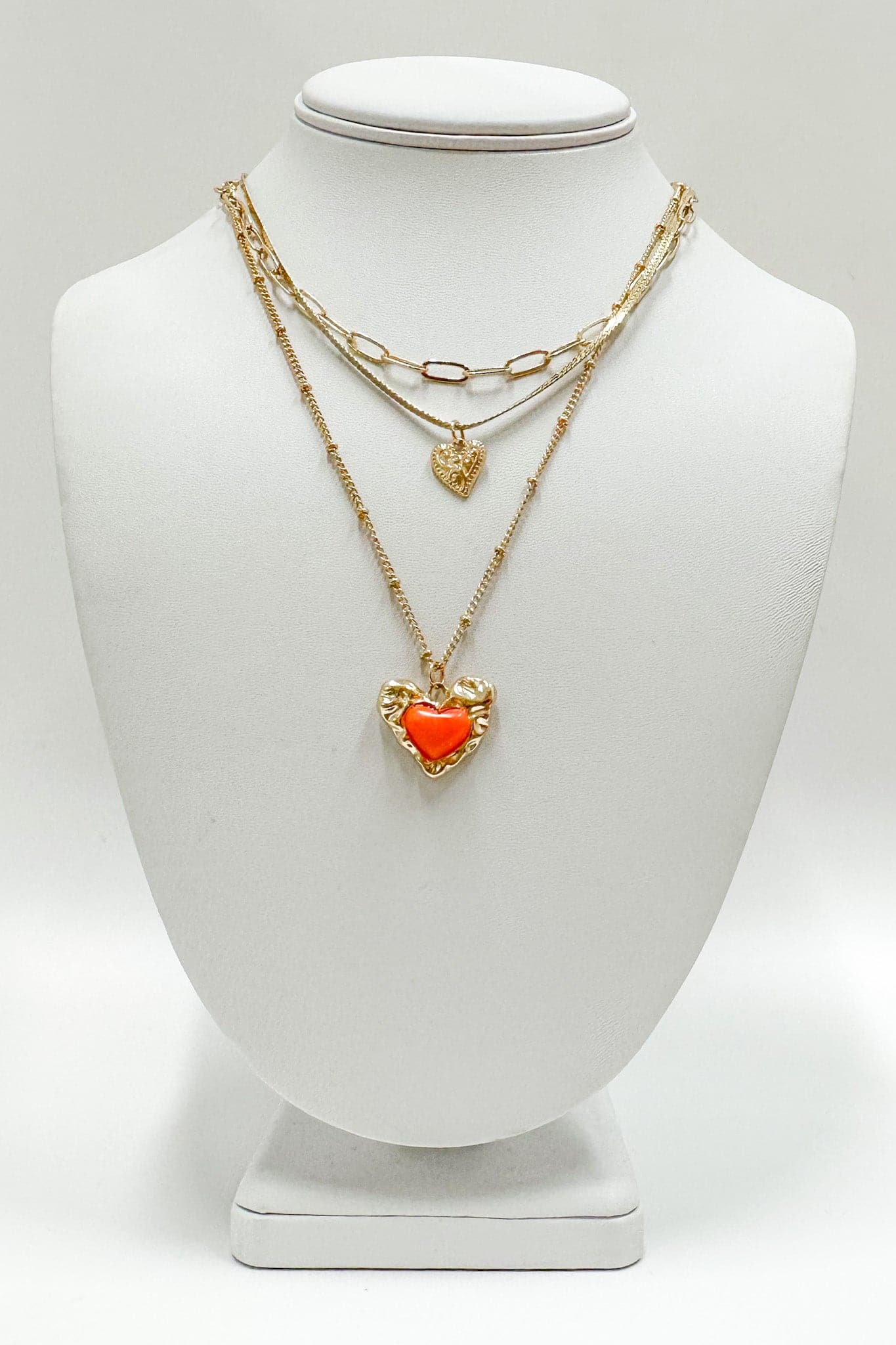 Lovely Moment Heart Charm Layered Necklace Madison Mallory