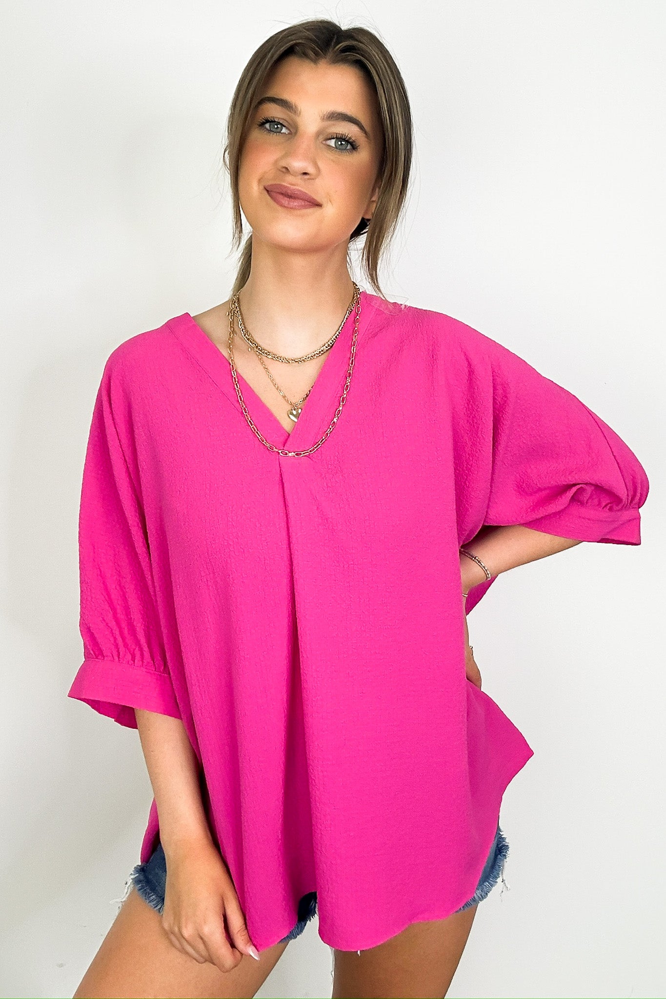 Lucie V-Neck Flowy Blouse Top - FINAL SALE - Madison and Mallory
