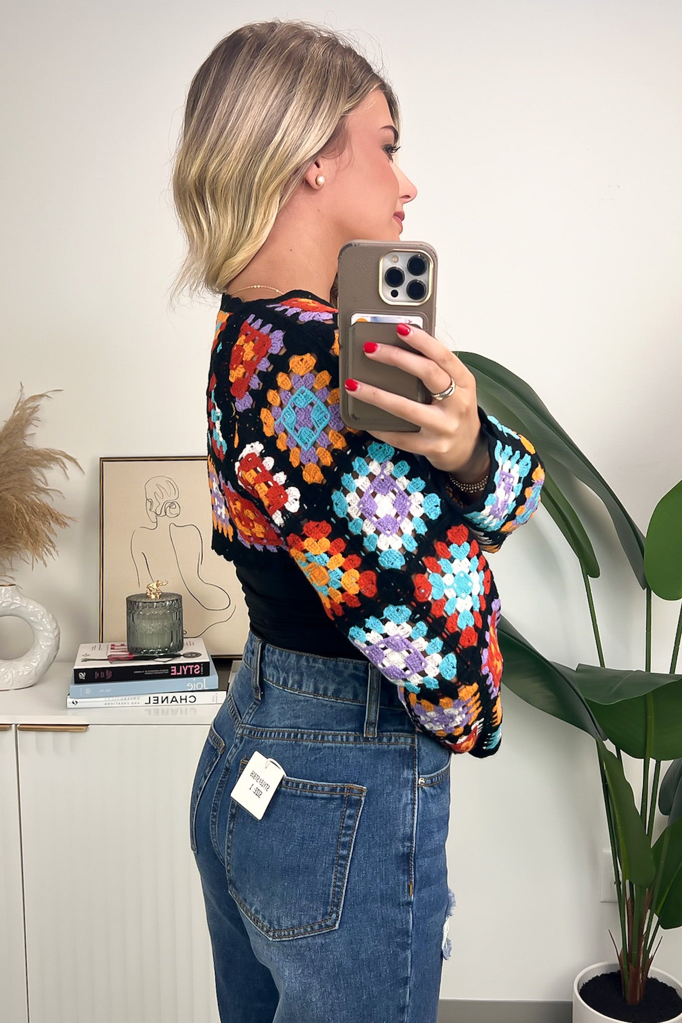  Lucinna Boho Crochet Multi Color Shrug - Madison and Mallory