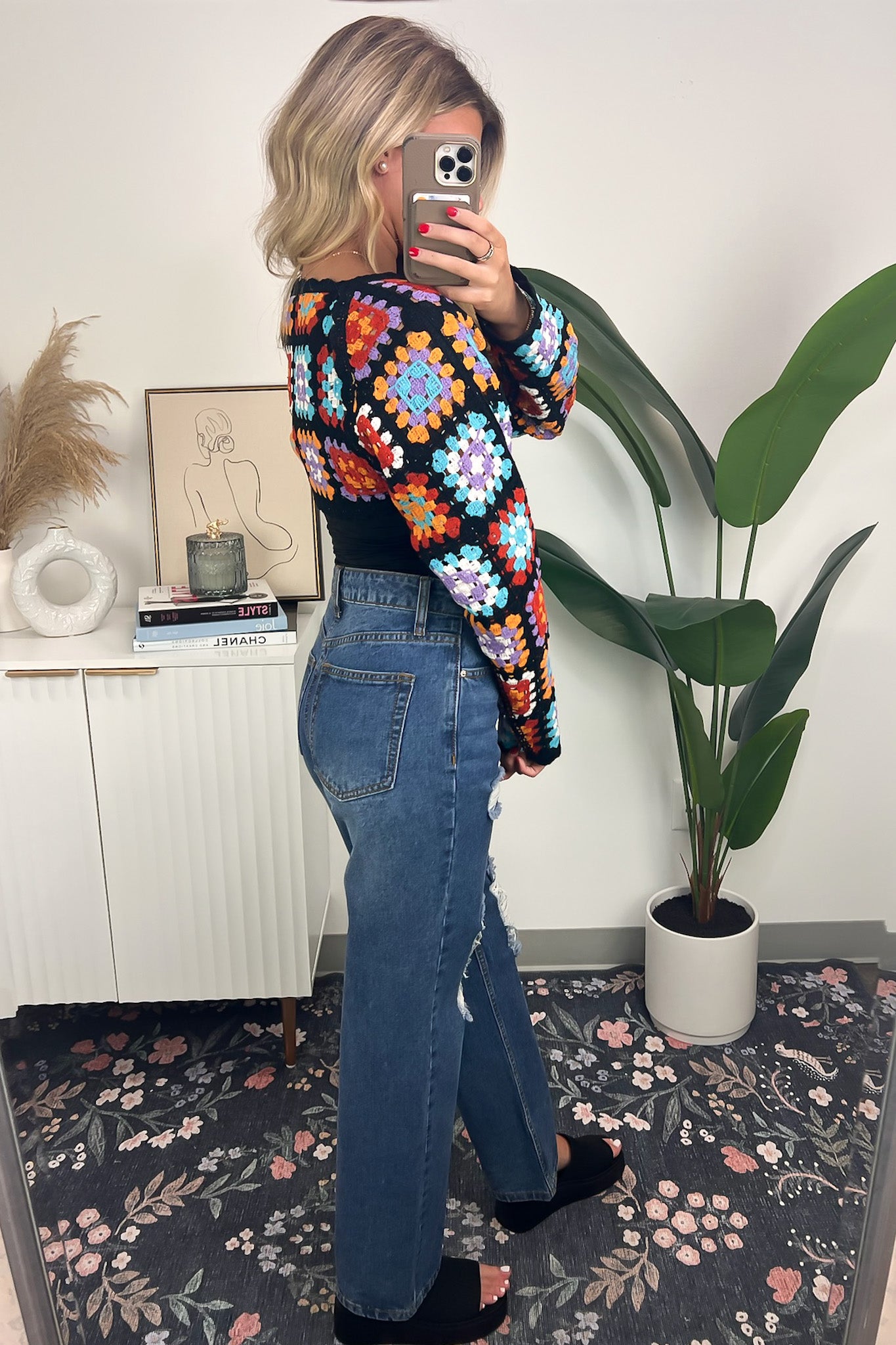  Lucinna Boho Crochet Multi Color Shrug - Madison and Mallory