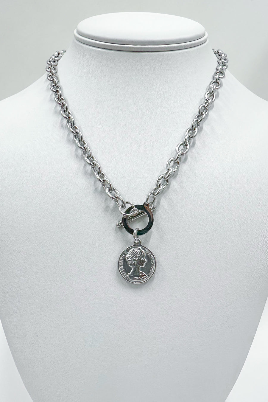 Silver Mairi Toggle Chain Coin Necklace - Madison and Mallory