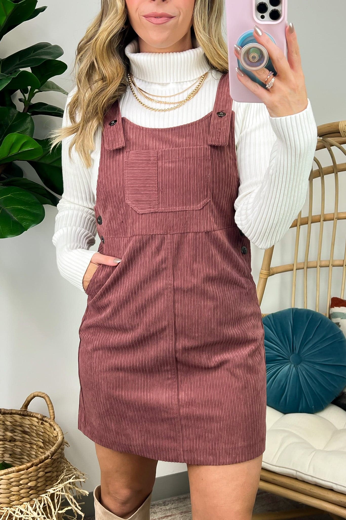 Maketta Corduroy Skirtall Mini Dress - FINAL SALE - Madison and Mallory