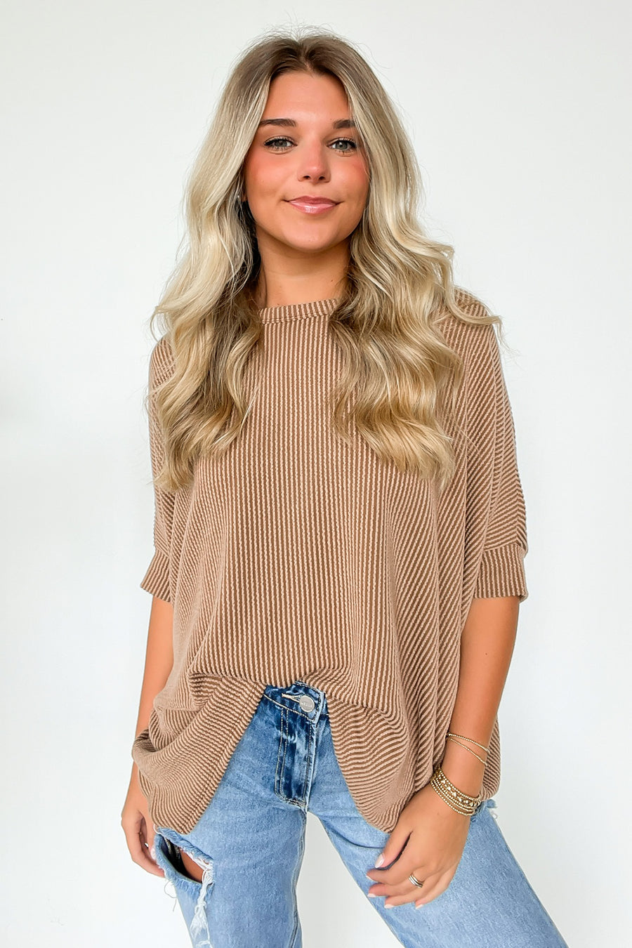  Meyers Rib Knit Relaxed Tunic Top - Madison and Mallory