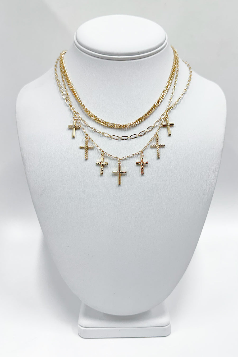 Gold Miral Multi Cross Layered Necklace - Madison and Mallory