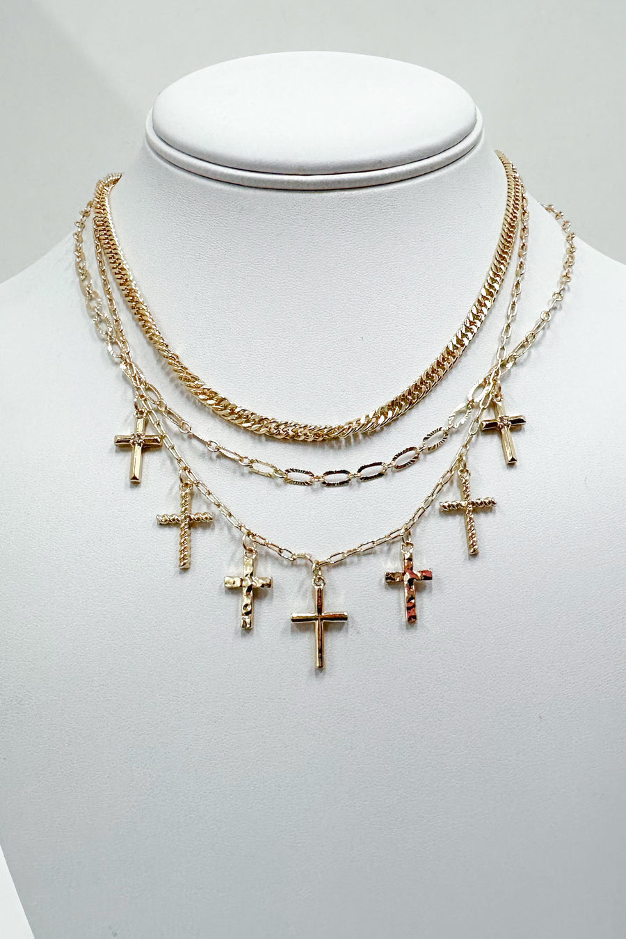  Miral Multi Cross Layered Necklace - Madison and Mallory