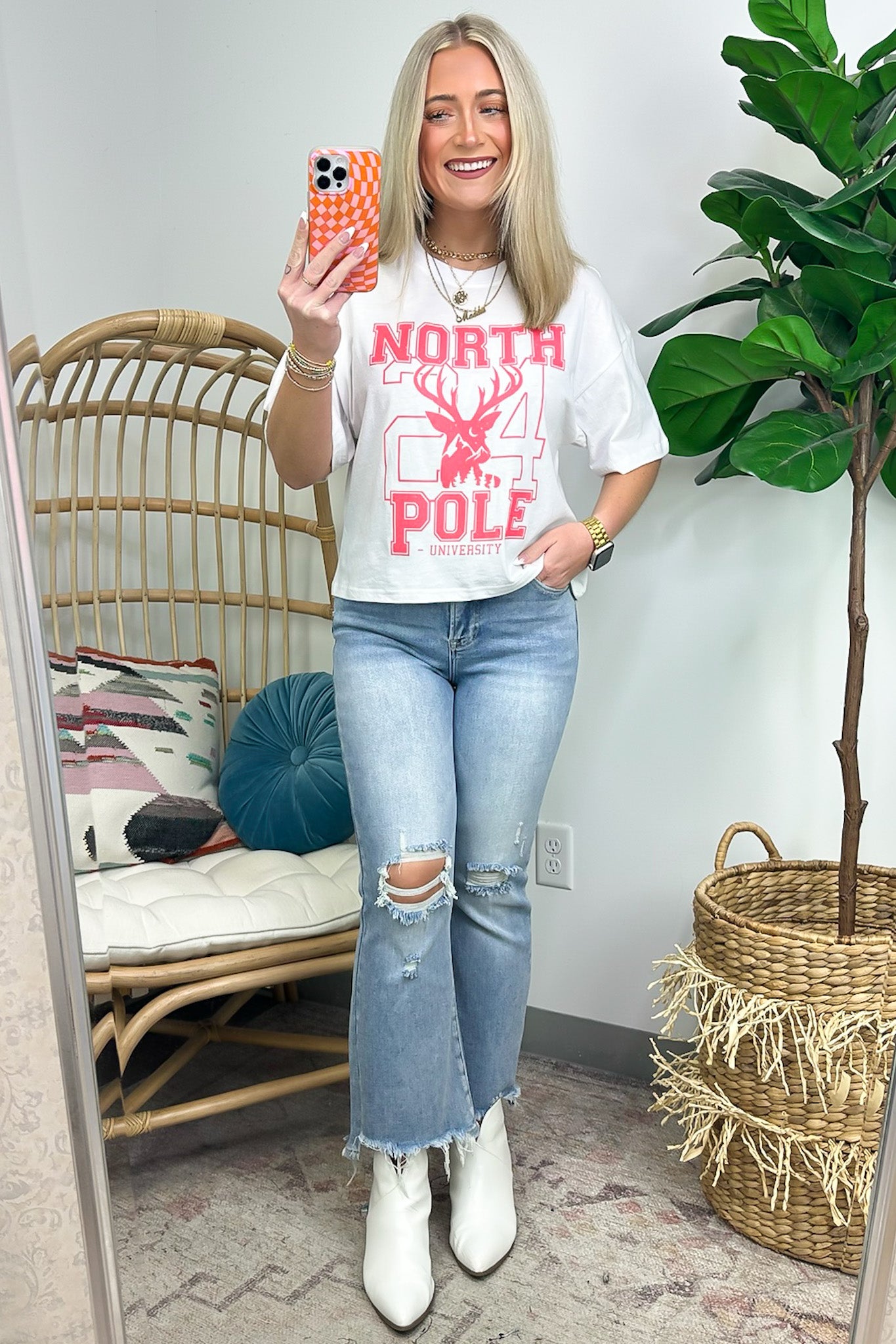  North Pole University Graphic Tee - FINAL SALE - Madison and Mallory