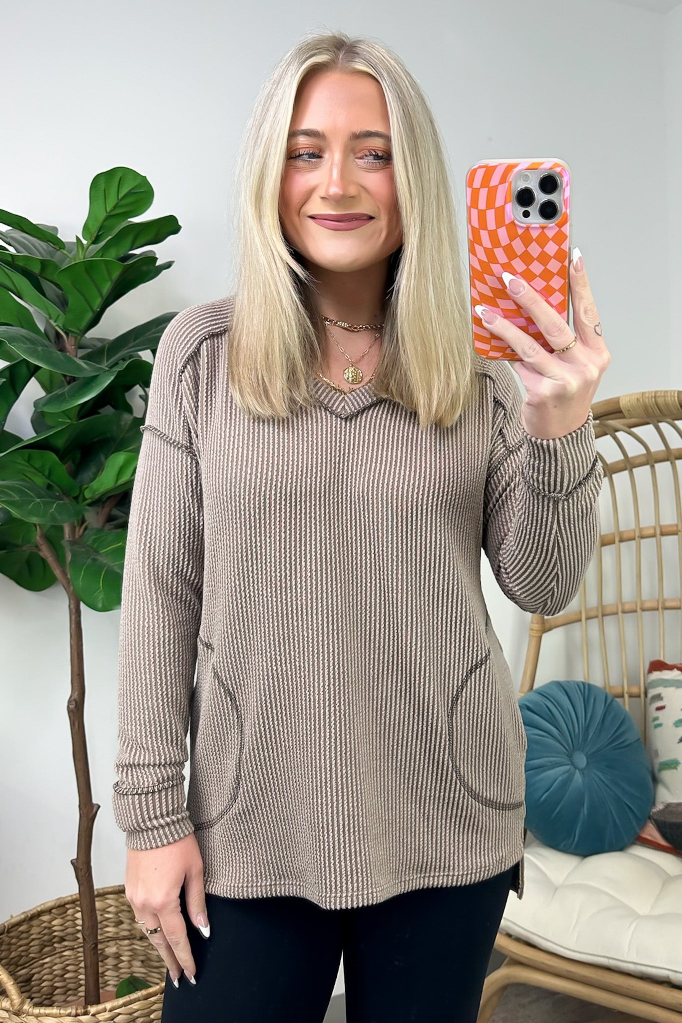 Olenah Rib Knit Long Sleeve Top - FINAL SALE - Madison and Mallory