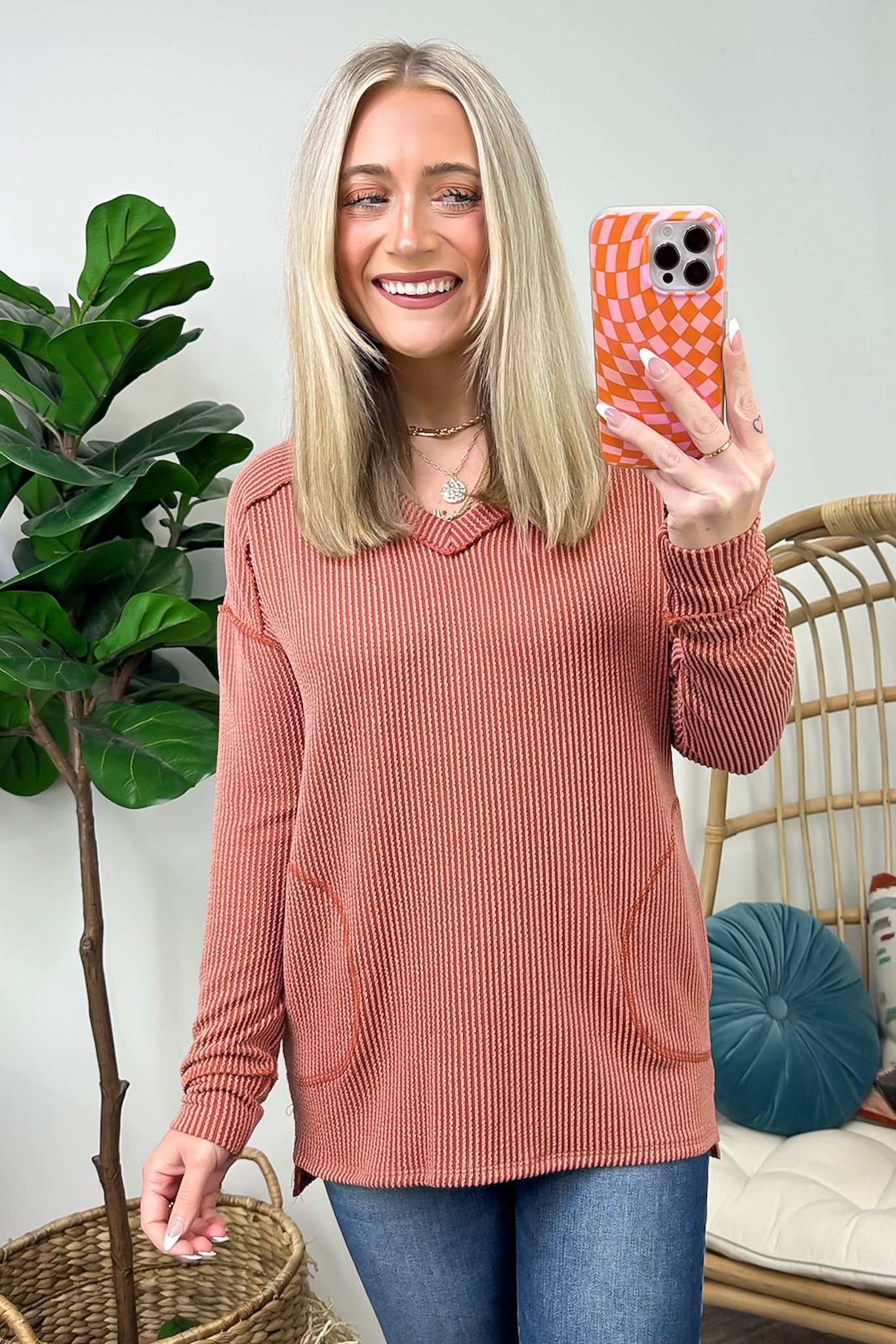 Olenah Rib Knit Long Sleeve Top - FINAL SALE - Madison and Mallory