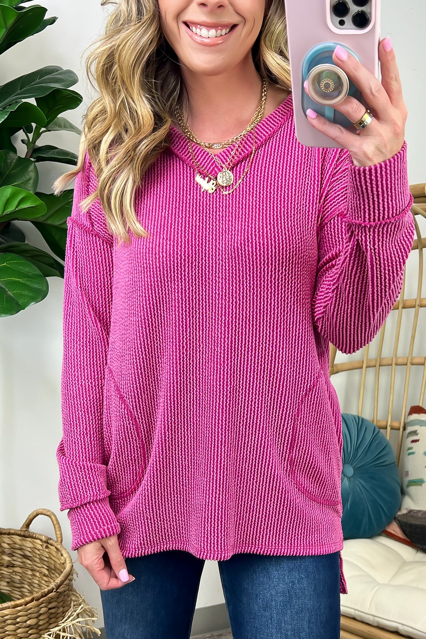 Olenah Rib Knit Long Sleeve Top - FINAL SALE - Madison and Mallory