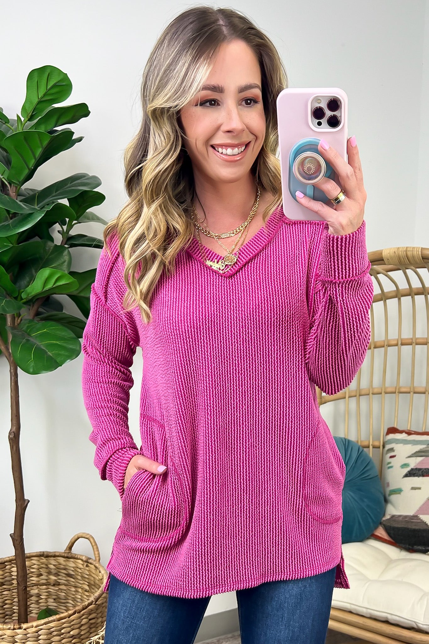 Olenah Rib Knit Long Sleeve Top - FINAL SALE - Madison and Mallory