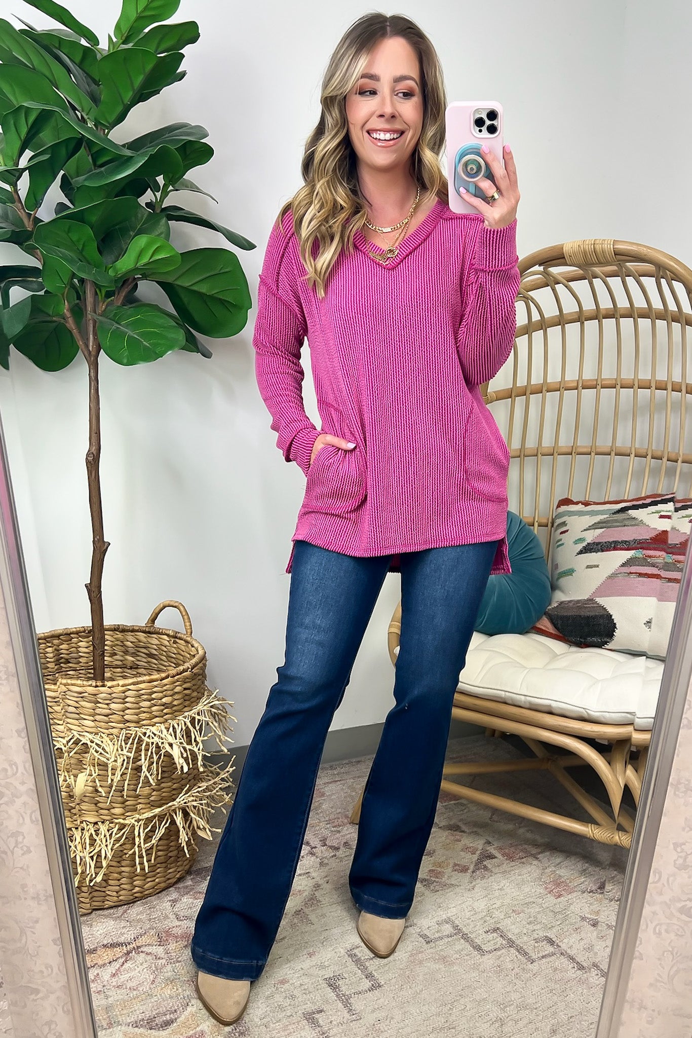 Olenah Rib Knit Long Sleeve Top - FINAL SALE - Madison and Mallory