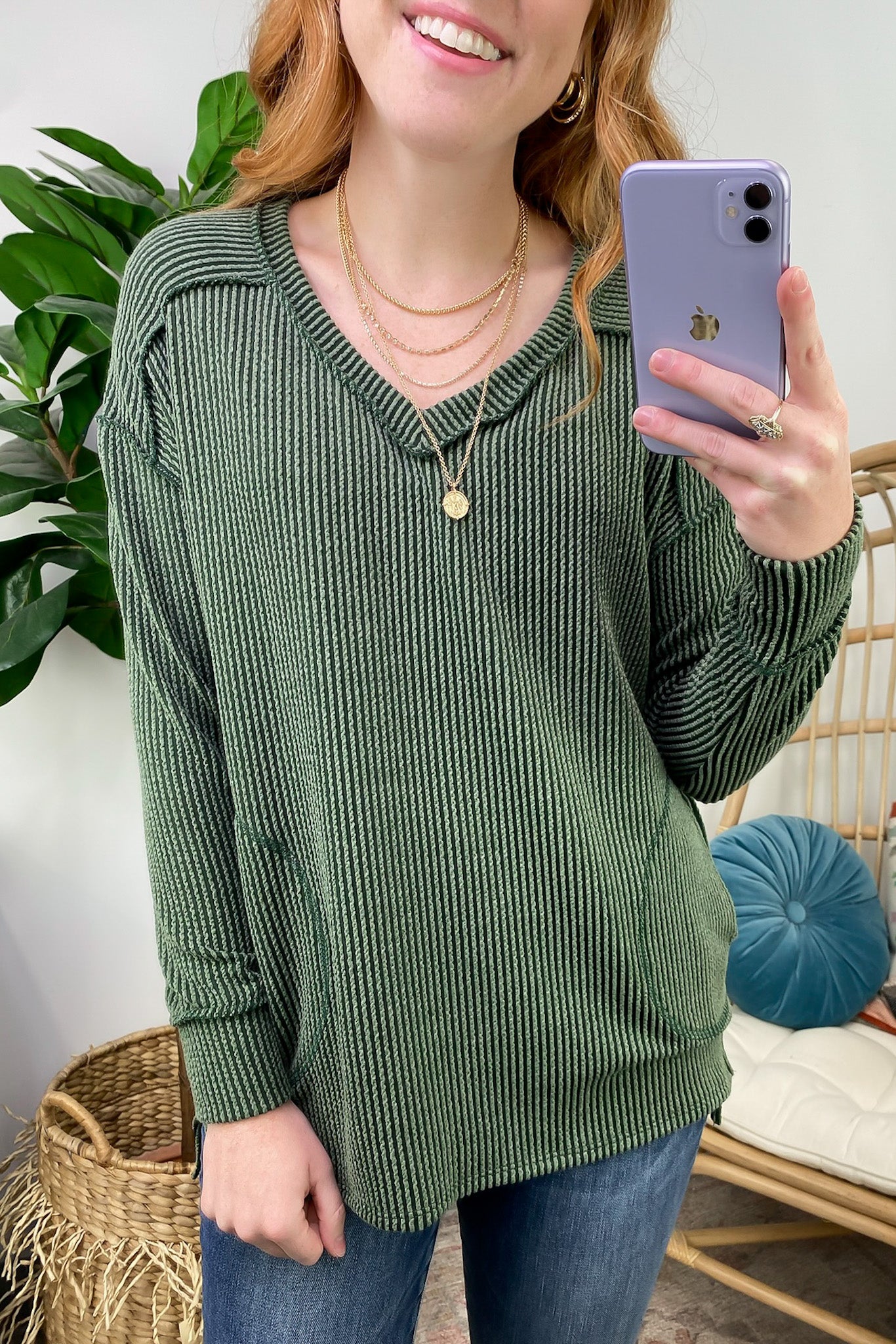 Olenah Rib Knit Long Sleeve Top - FINAL SALE - Madison and Mallory