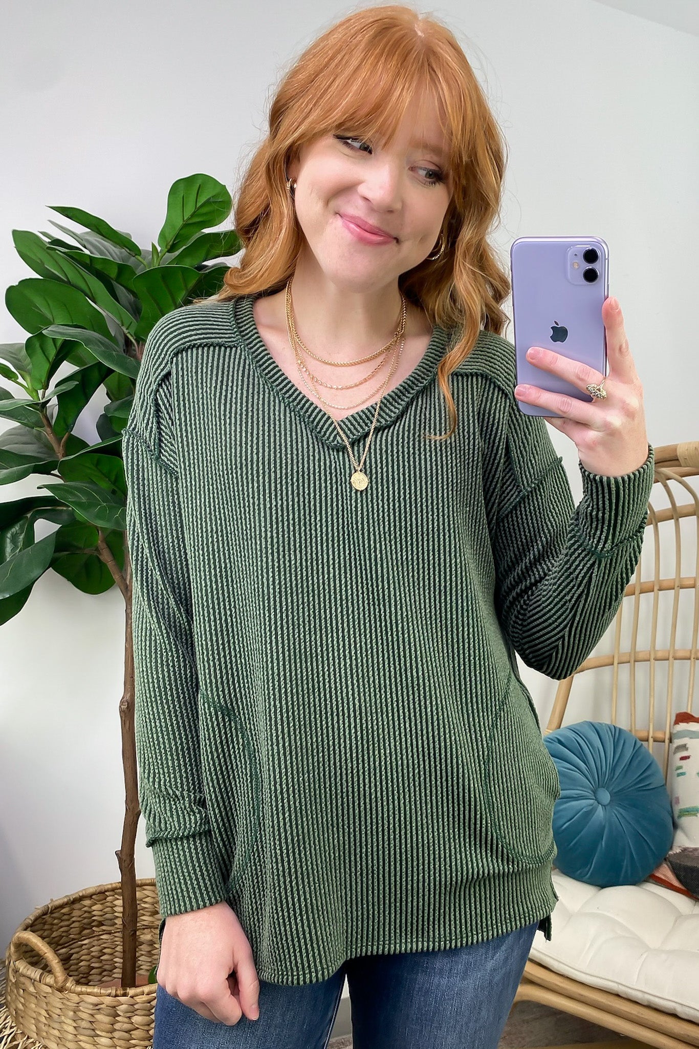 Olenah Rib Knit Long Sleeve Top - FINAL SALE - Madison and Mallory
